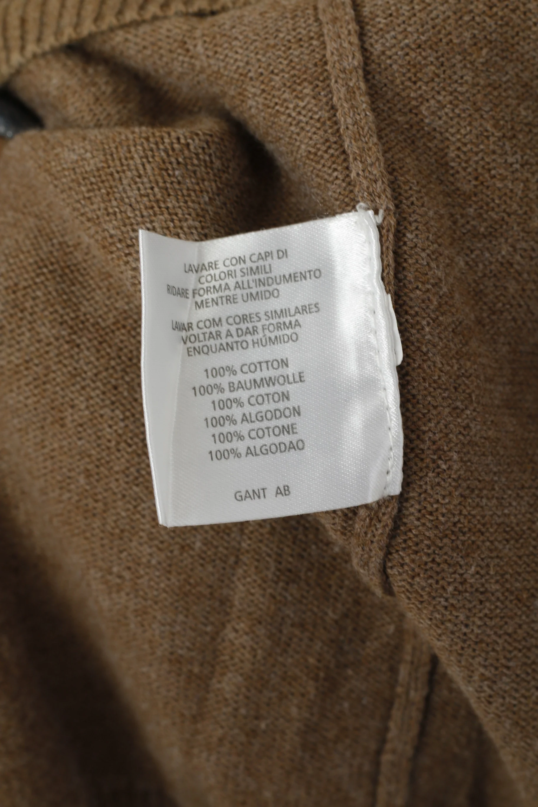 Gant Men XXL Jumper Brown 100% Cotton Logo V Neck Plain Soft Sweater - Image 5