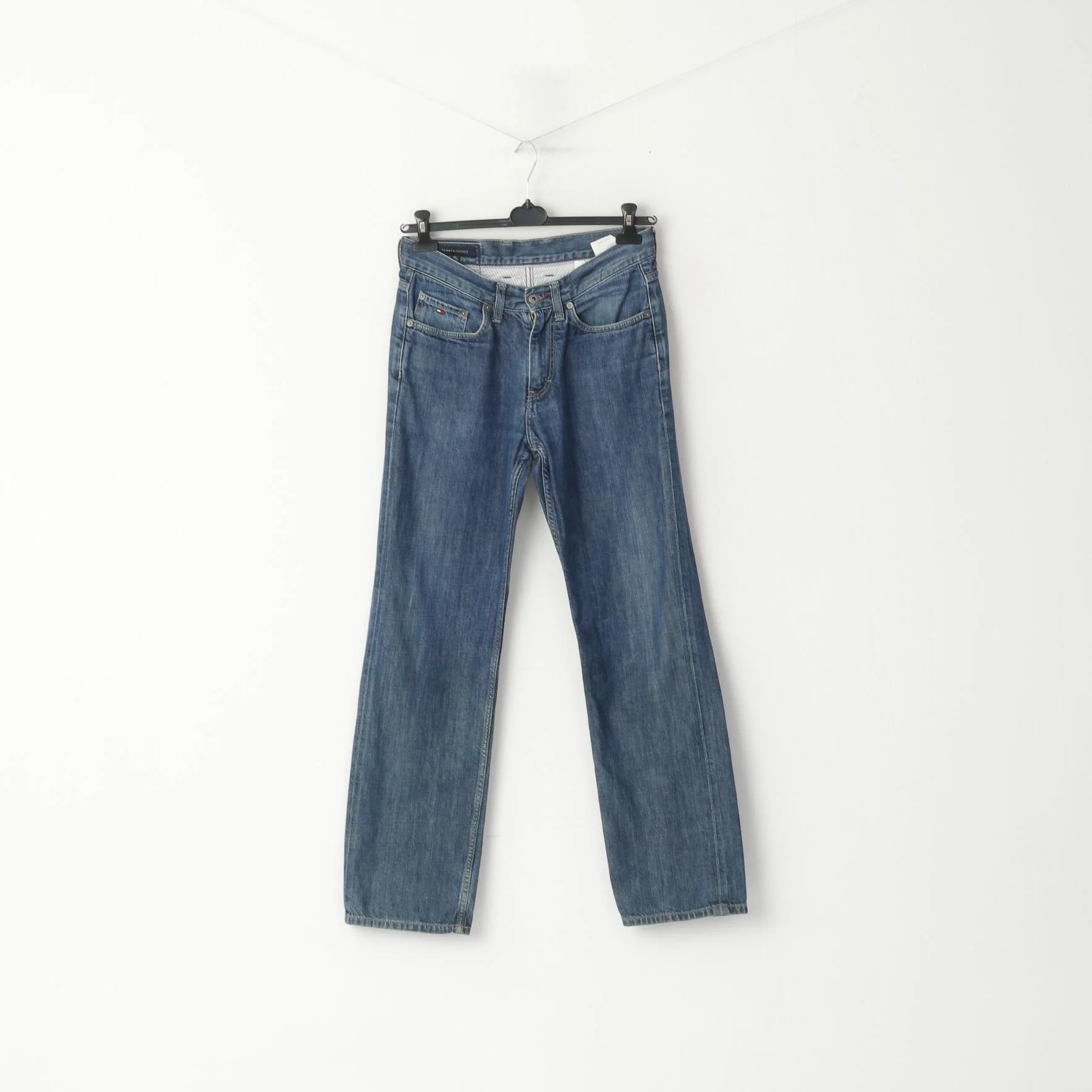 Tommy Hilfiger Men 30 Jeans Trousers Cotton Blue Denim Straight Regular Pants