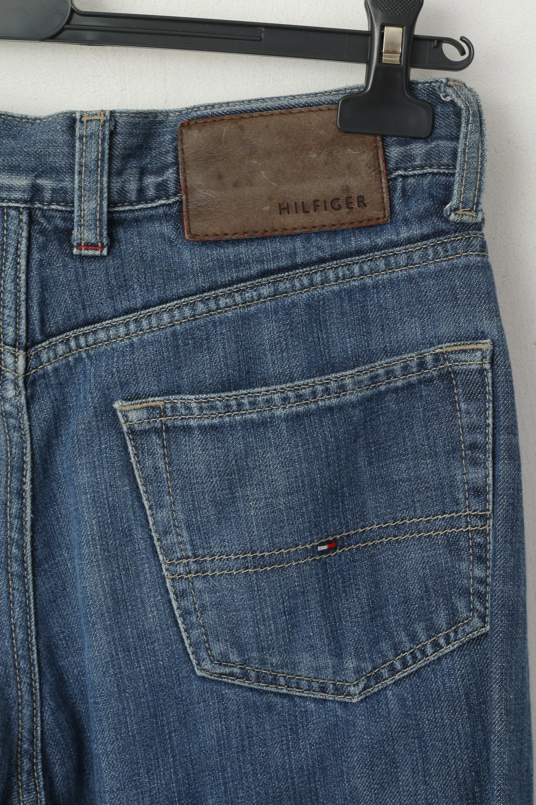 Tommy Hilfiger Men 30 Jeans Trousers Cotton Blue Denim Straight Regular Pants - Image 5