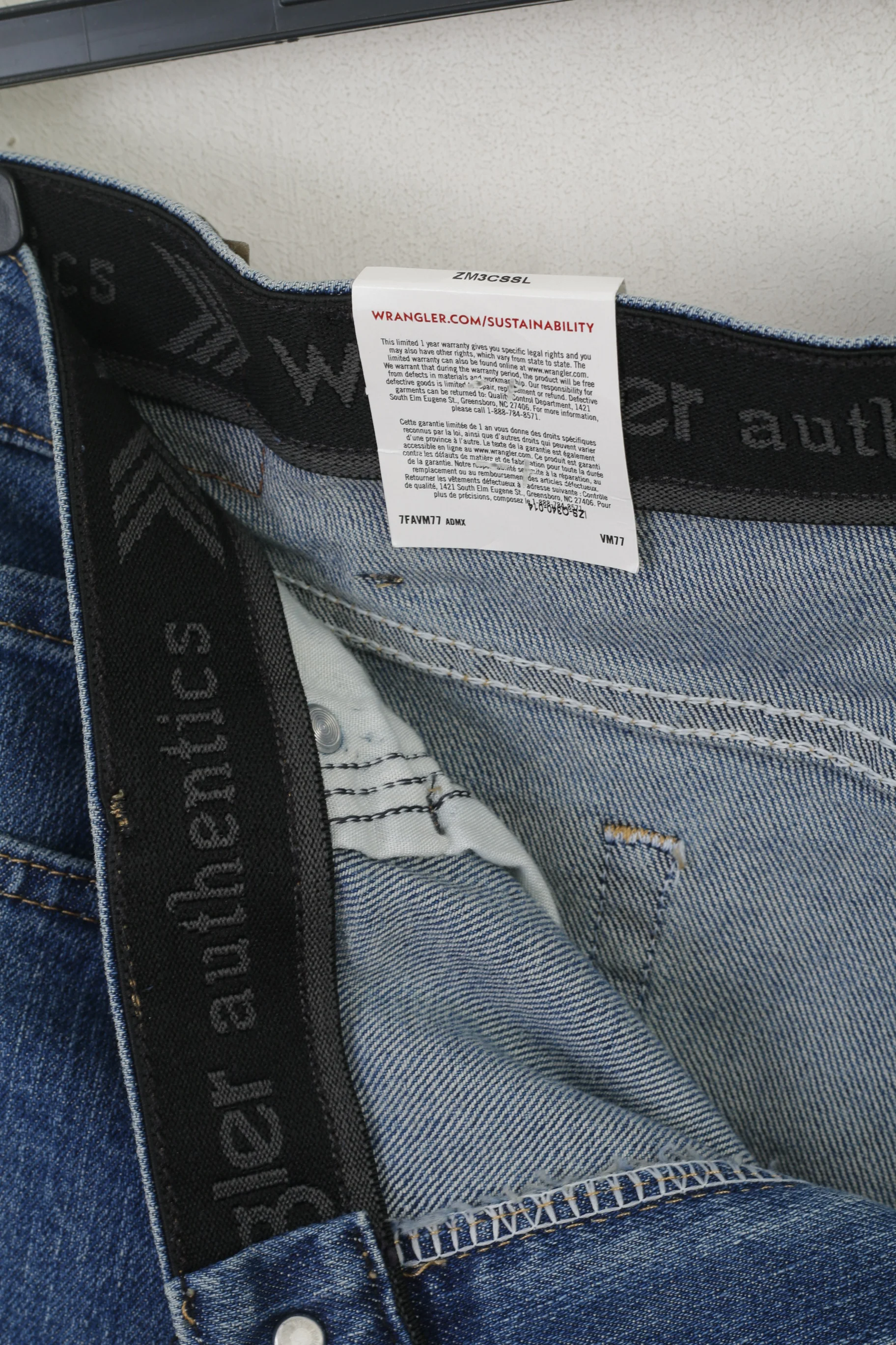 New Wrangler Authentics Men 34 Jeans Trousers Blue Denim Straight Pants - Image 4
