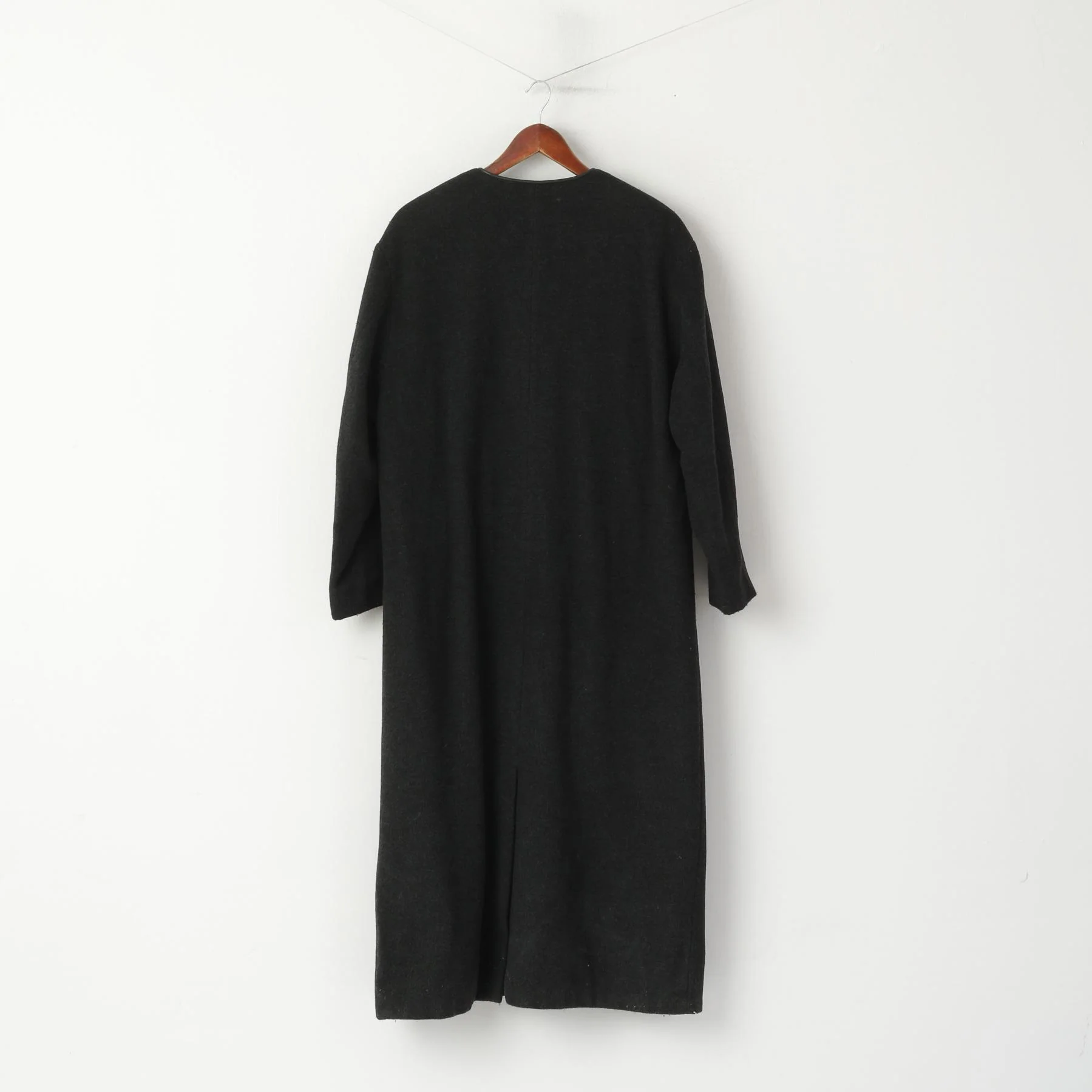 Danwear Women 12 38 Long Coat Grey Wool Cashmere Blend Vintage Classic Top - Image 7