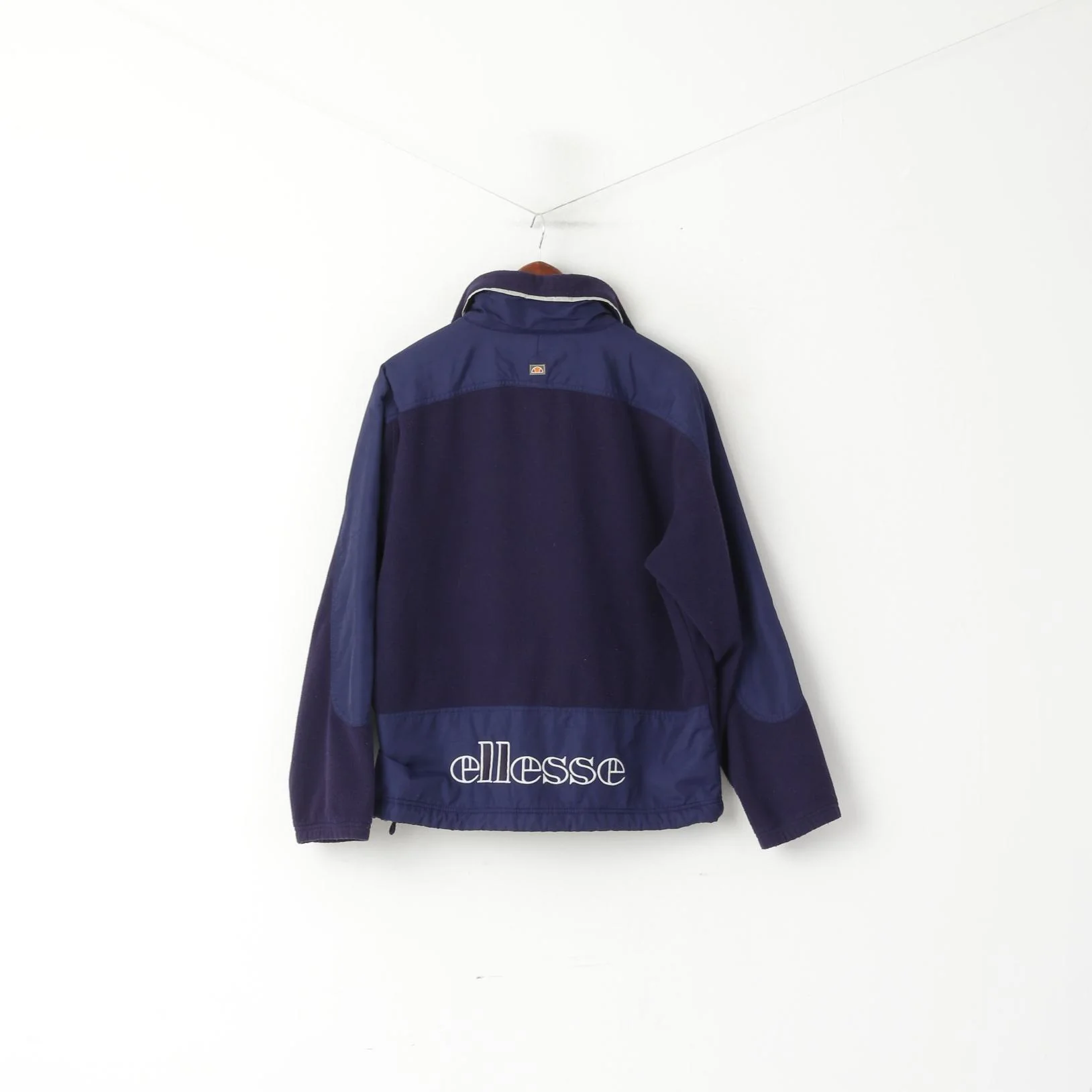Ellesse Men M Fleece Jacket Purple Full Zipper Sportswear Vintage Sweatshirt Top - Image 6