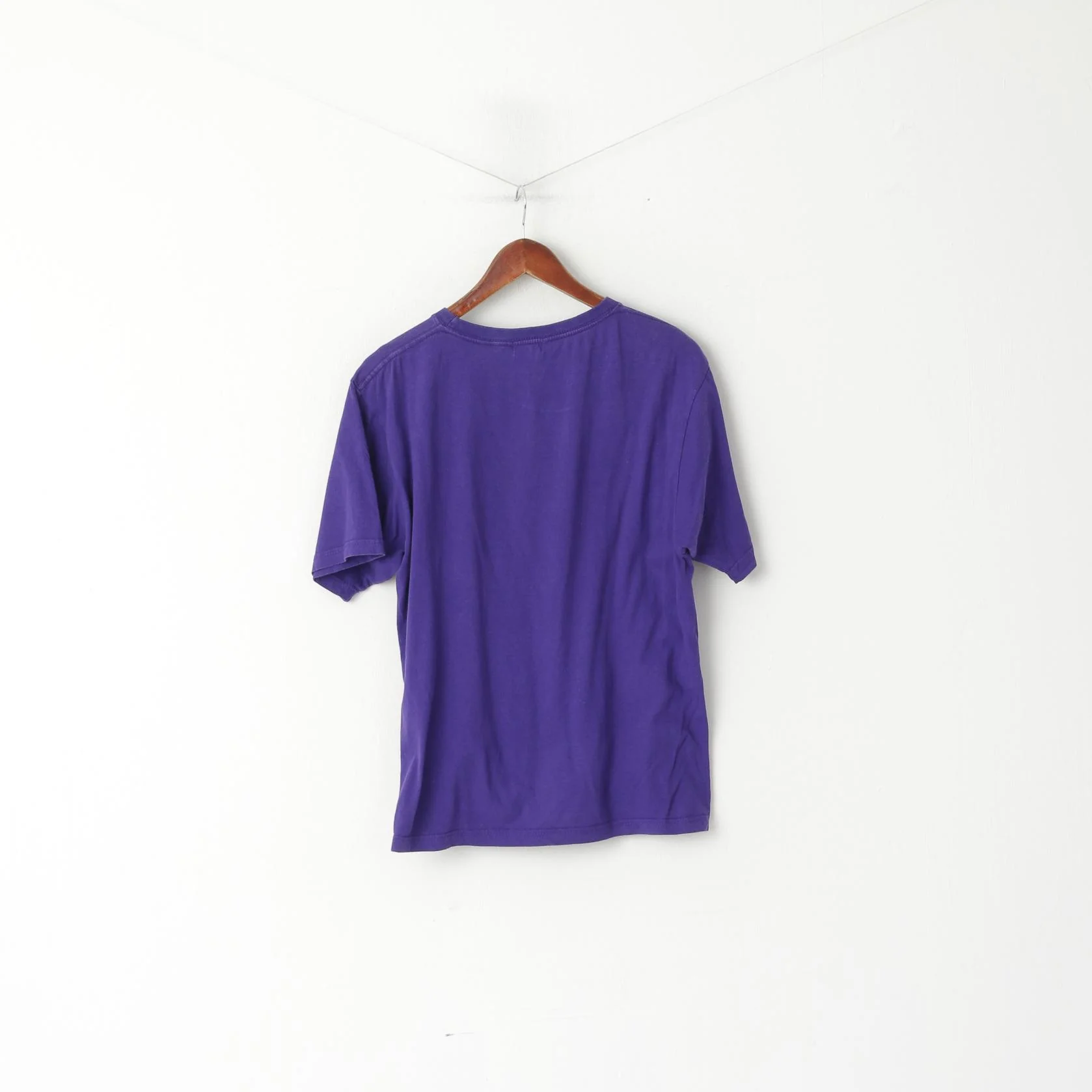 Armani Jeans Men L (M) Shirt Purple Cotton Graphic Slim Fit Crew Neck Top - Image 5