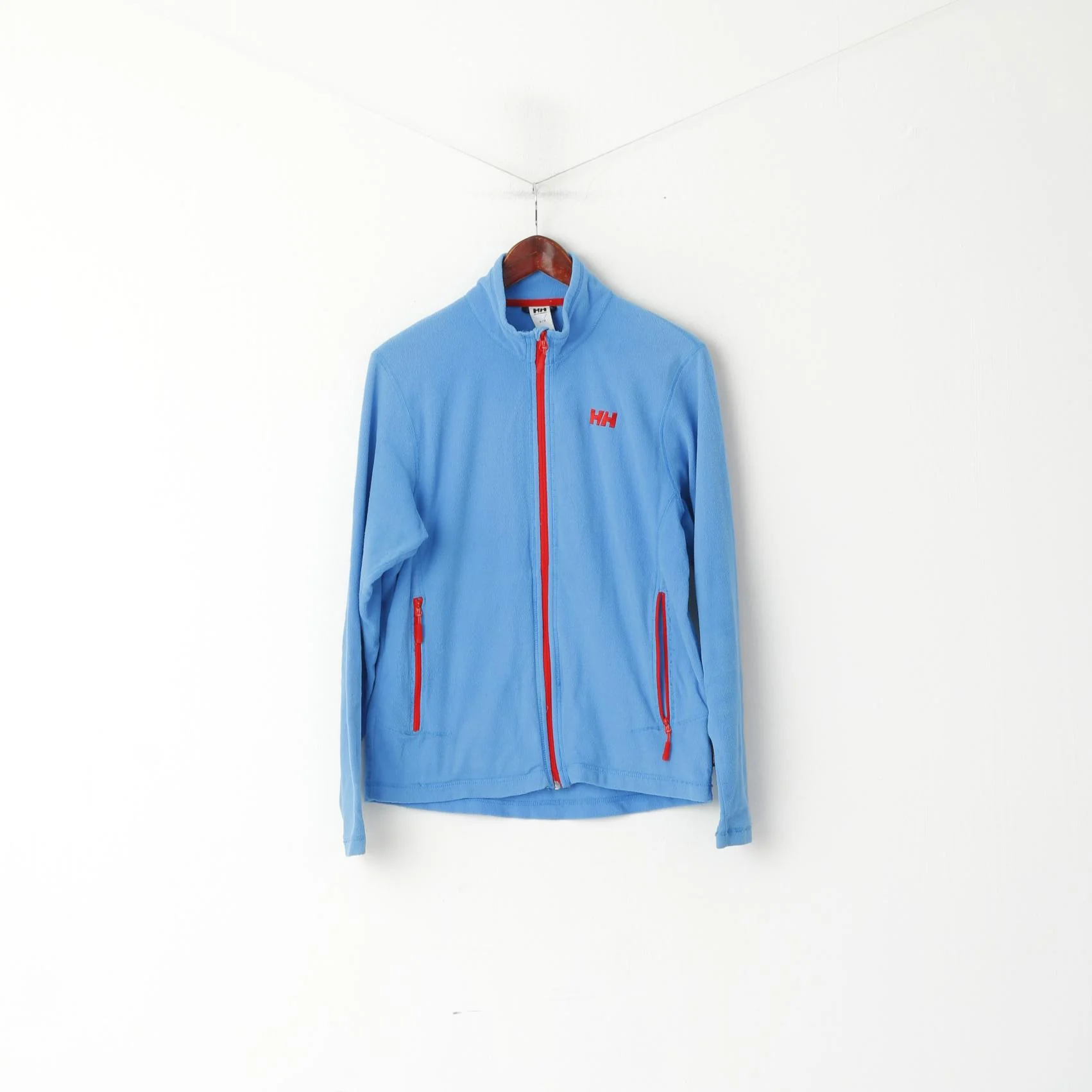 Helly Hansen Women M Fleece Top Blue Zip Up Lightweight Outdoor Hiking Sweatshirt Top