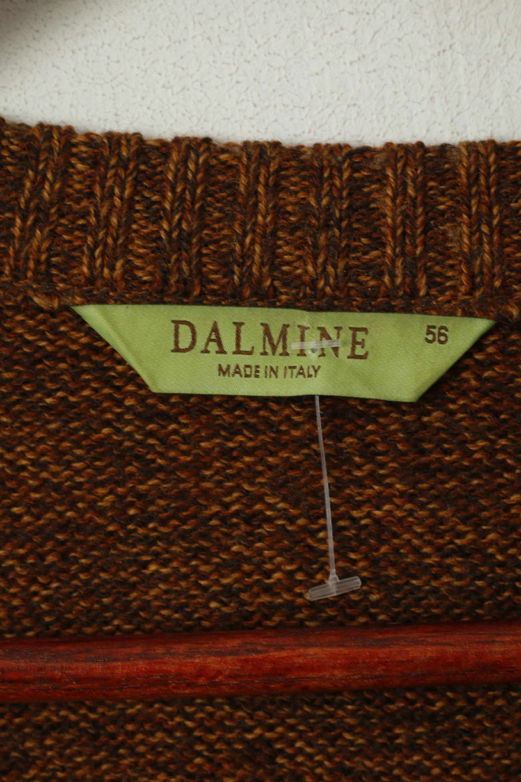 Dalmine Mens 56 XL Jumper Brown 100% New Wool Stretch Made in Italy Sweater - Image 4