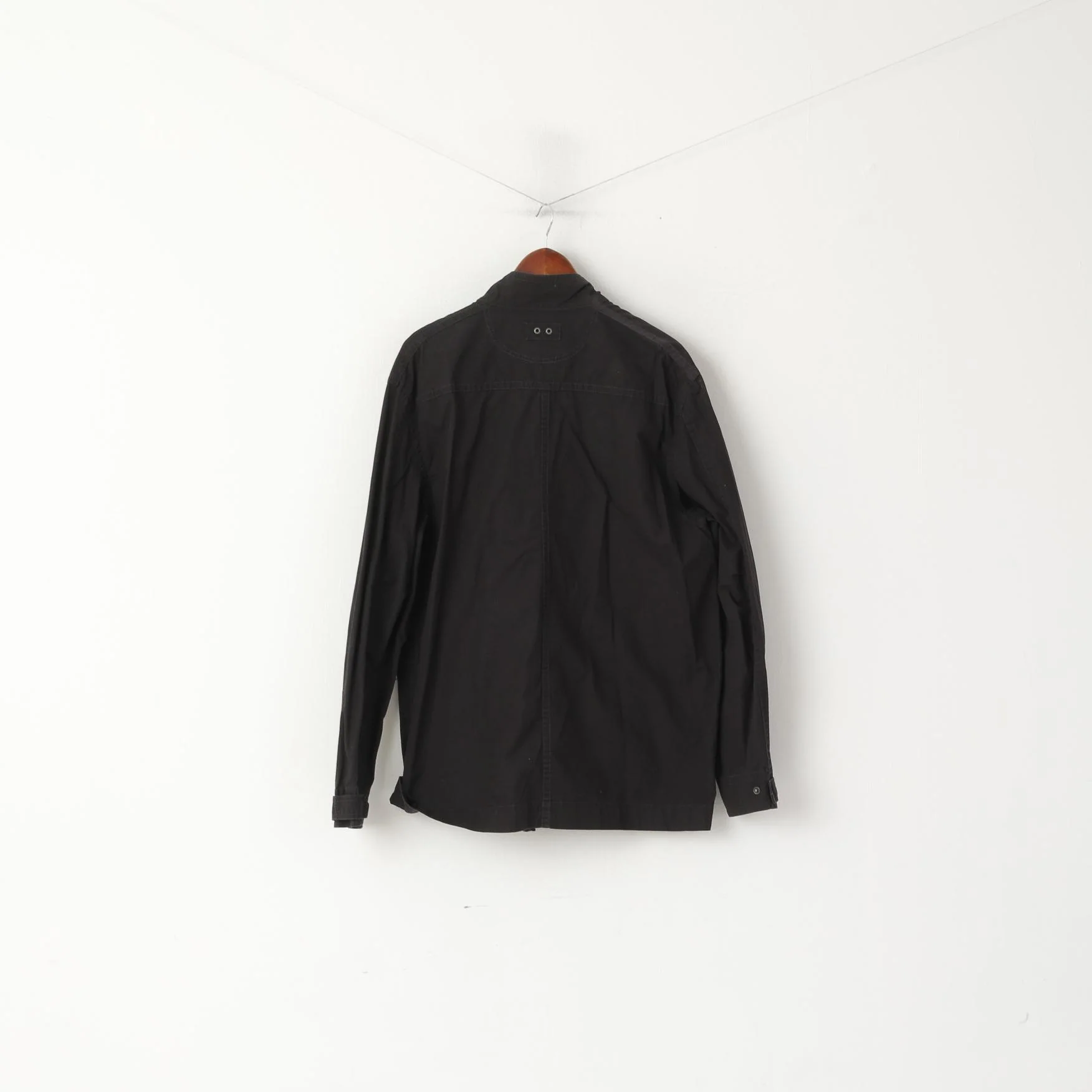 Converse Men XL Jacket Black Cotton Zip Up Pockets Skateboard Casual Lightweight Top - Image 7