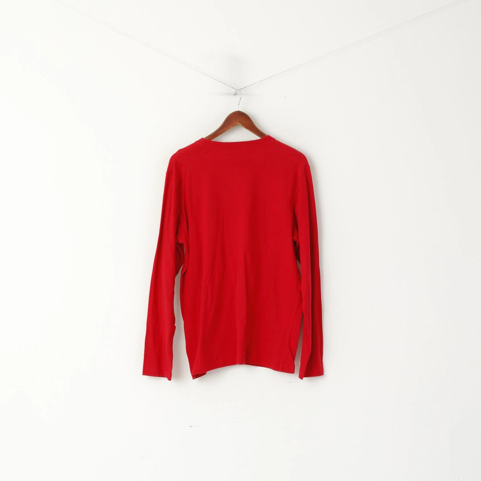 Timberland Men M Long Sleeved Shirt Red Cotton Regular Fit Graphic Earthkeepers Top - Image 6