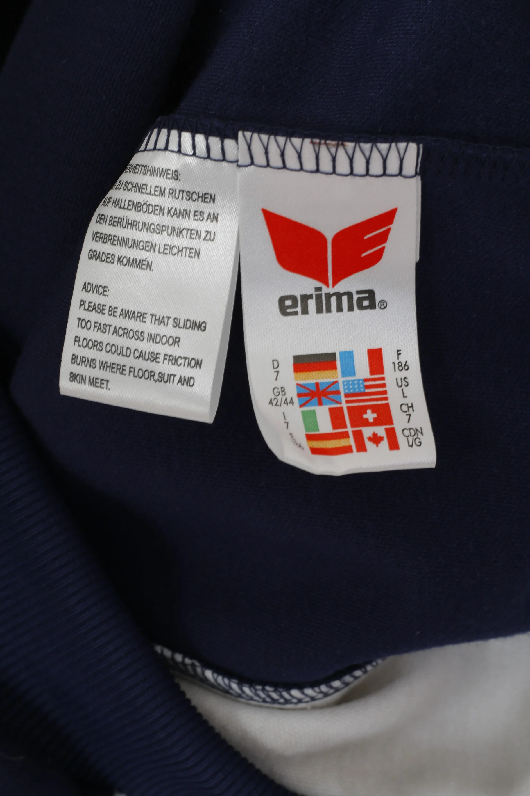 Erima Men L Sweatshirt Navy Vintage Sport SC Nestle Frankfurt Full Zipper Track Top - Image 5
