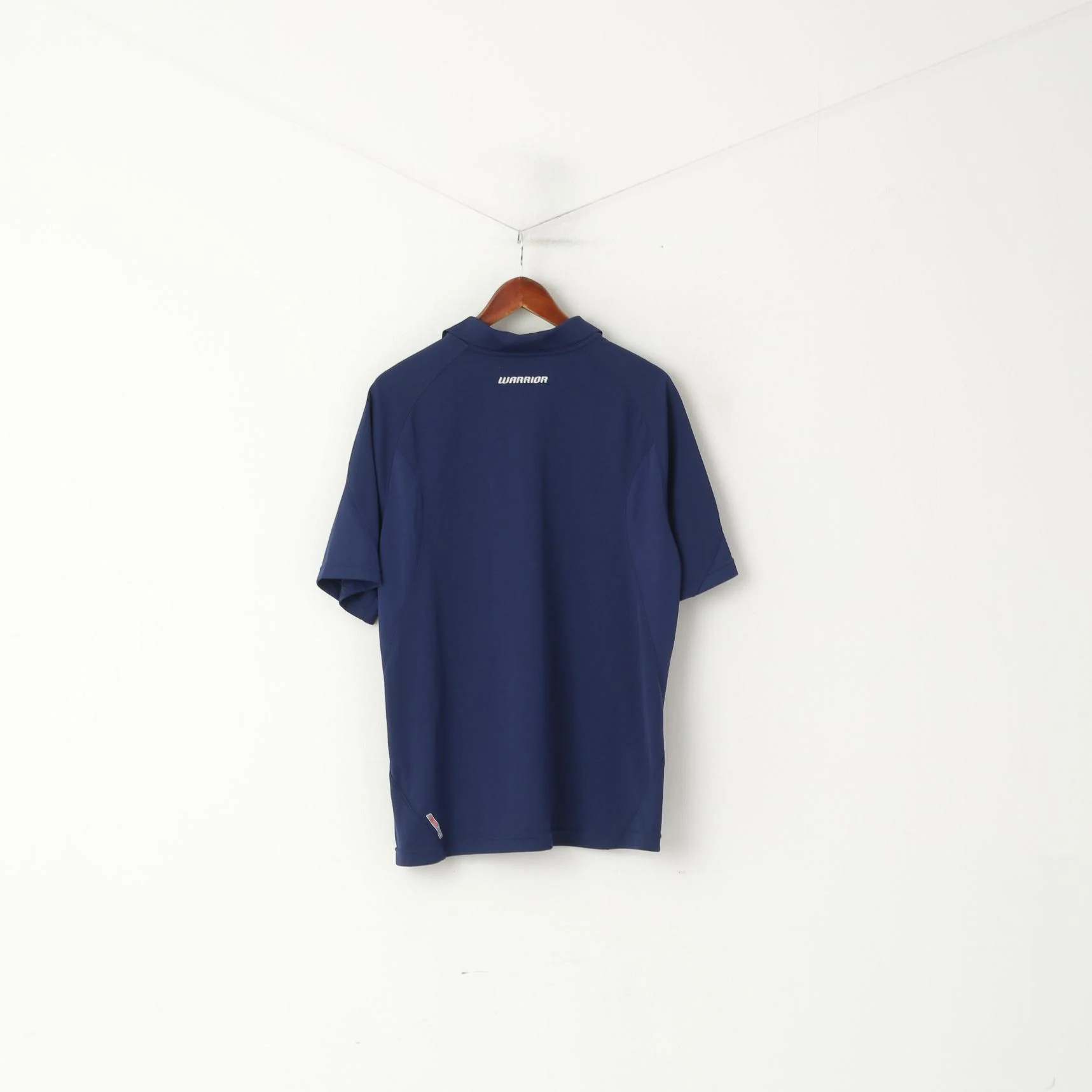 Warrior Men L Polo Shirt Navy Legacy Detailed Buttons Classic Jersey Top - Image 6