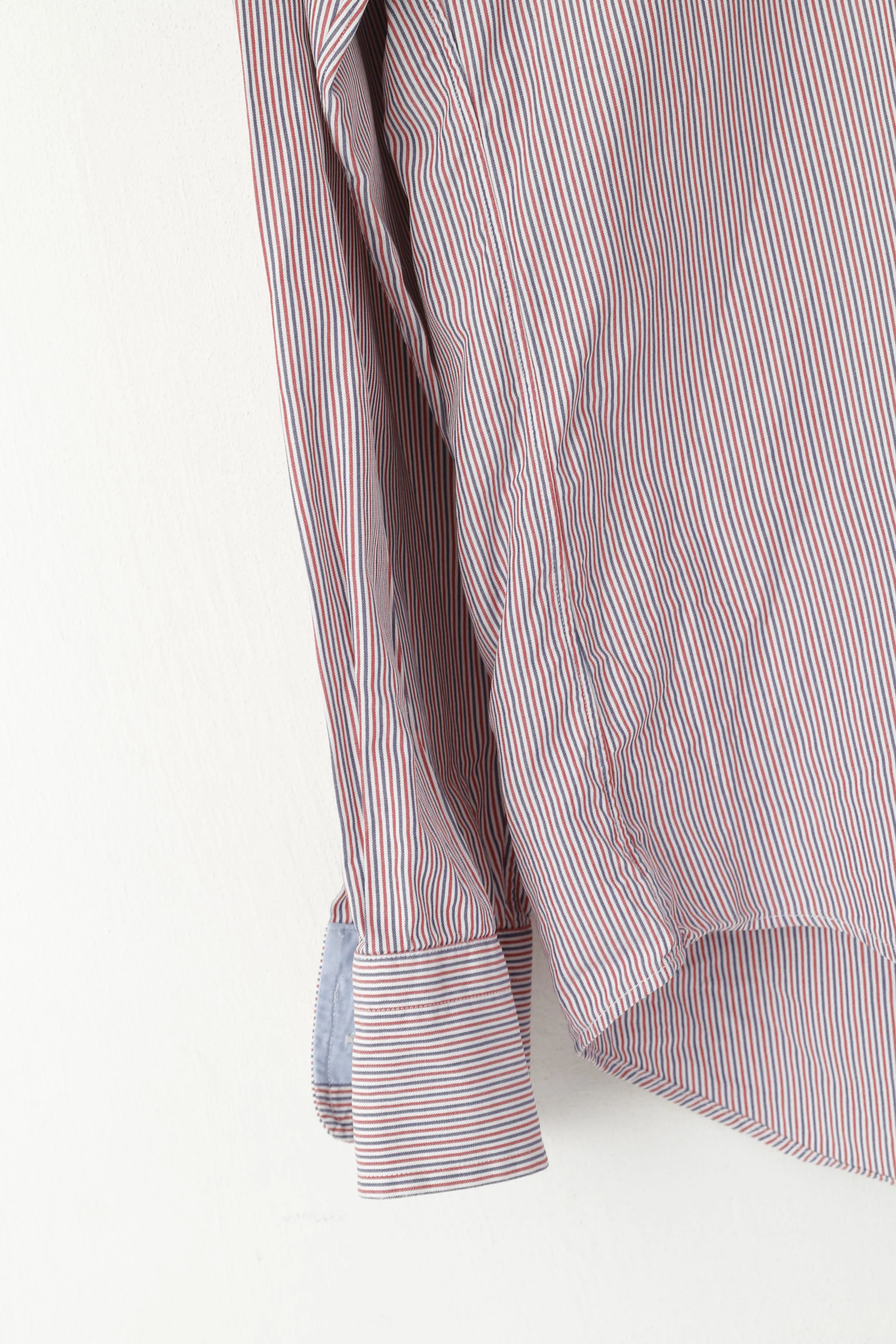 Gant Men M Casual Shirt Blue Cotton Long Beach Poplin Striped E-Z Fit Long Sleeve Top - Image 3