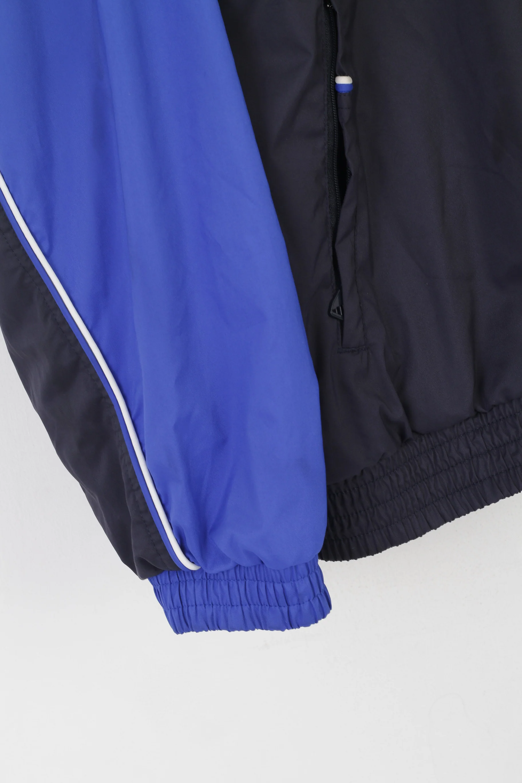 Adidas Men 198 XXL Jacket Blue Vintage Bomber Full Zipper Activewear Sport Top - Image 3