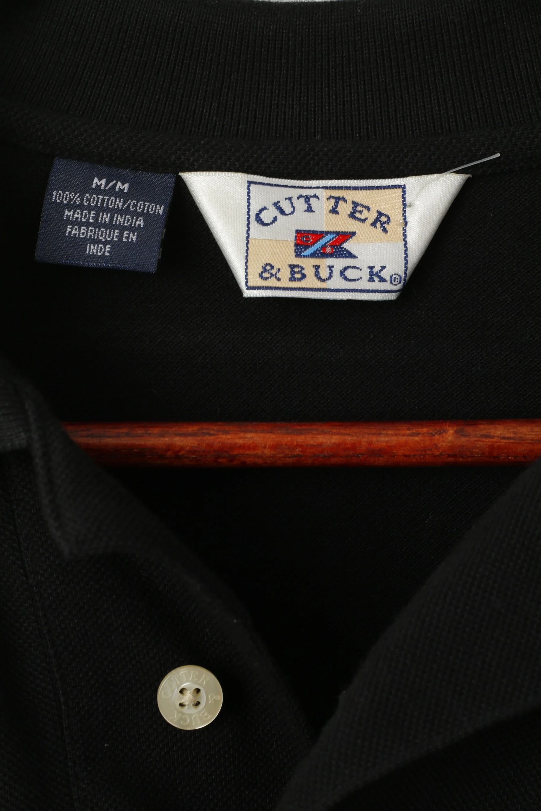 New Cutter & Buck Men M (L) Polo Shirt Black Cotton Aldwark Manor Golf Club Top - Image 3