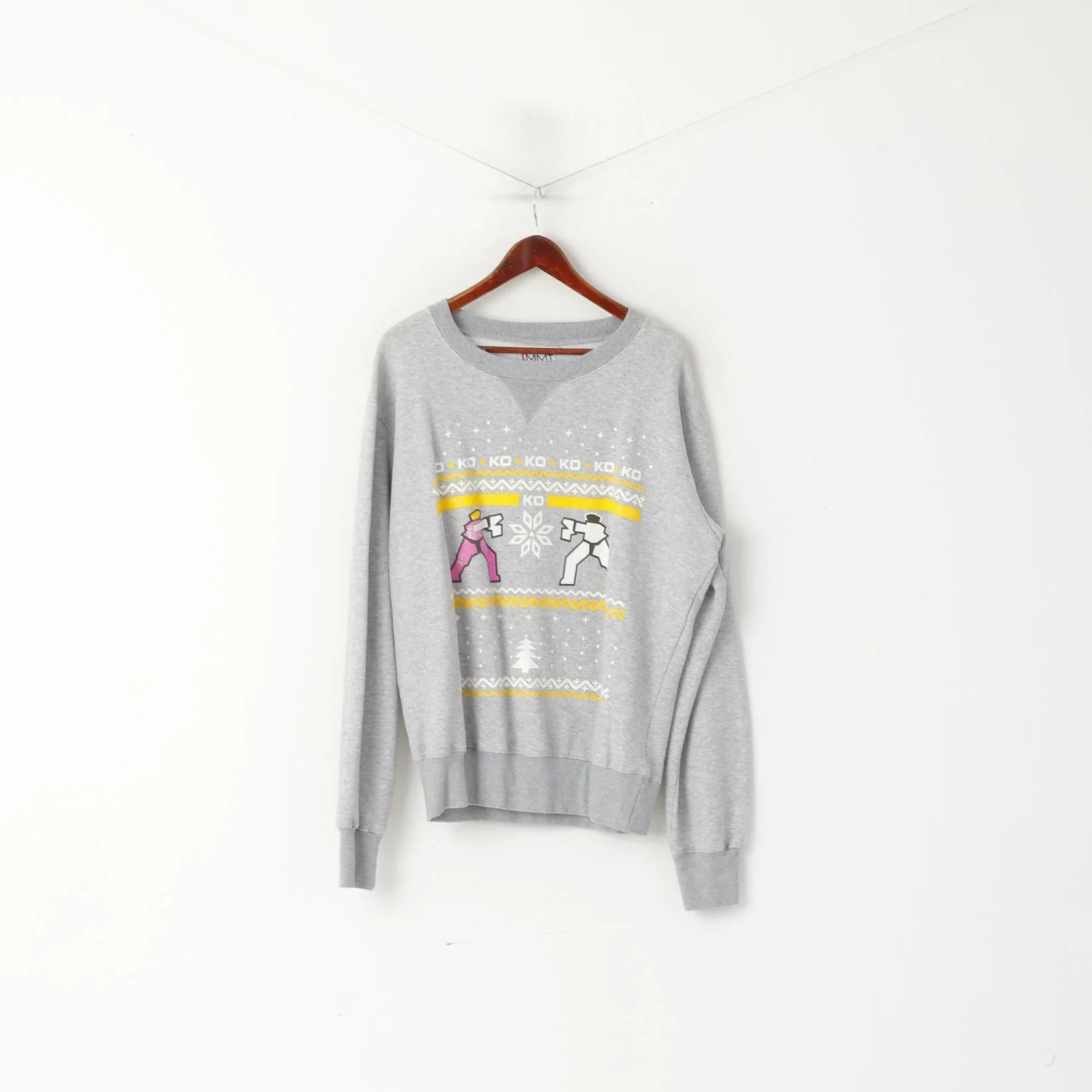 MMT Men XXL Sweatshirt Grey Cotton Winter Atari Game Vintage Sport Top