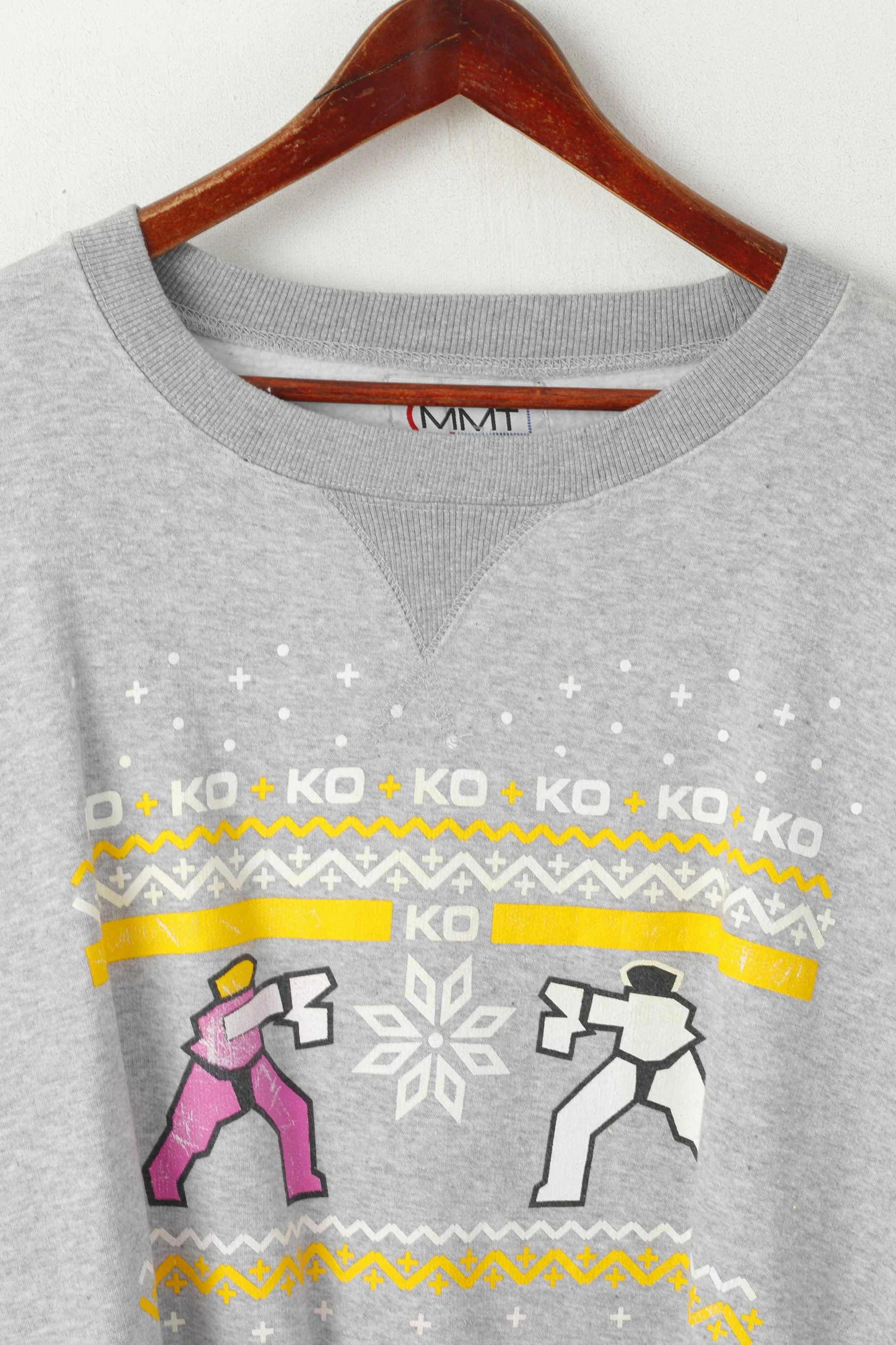 MMT Men XXL Sweatshirt Grey Cotton Winter Atari Game Vintage Sport Top - Image 2