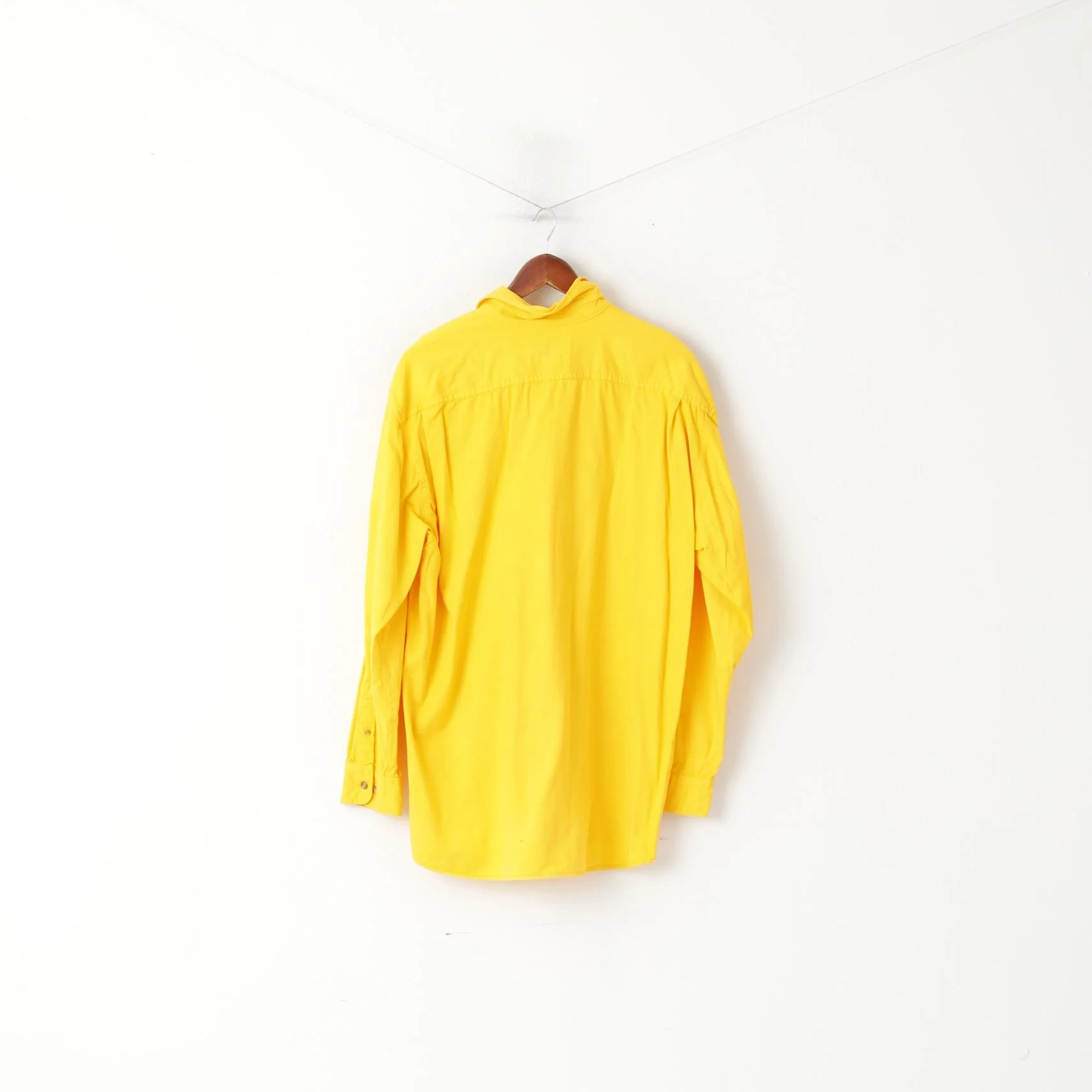 Peak Performance Men L Casual Shirt Yellow Jeans Cotton Outdoor Long Sleeve Top - Image 6