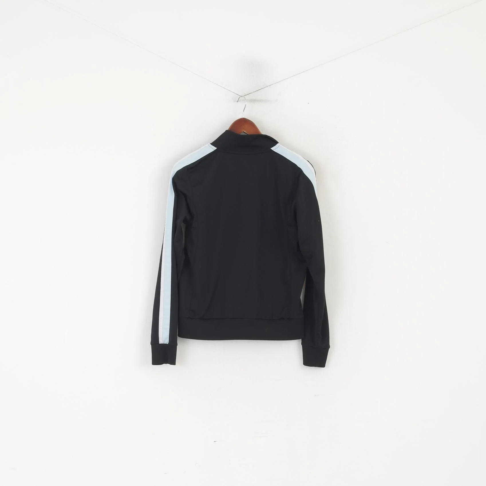 Nike Youth L 12-14 Age Sweatshirt Black Shiny Vintage Full Zipper Activewear Top - Image 6