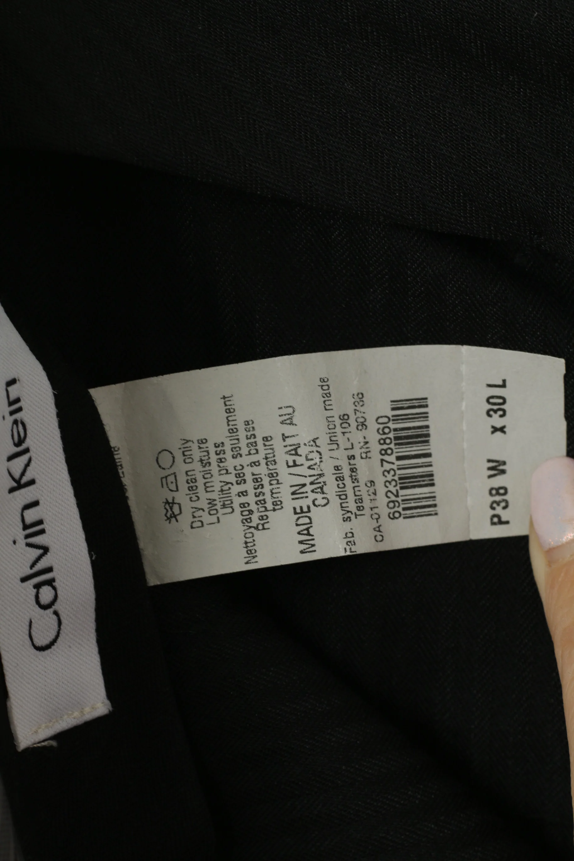 Calvin Klein Men 38 Trousers Navy Gray Striped Wool Straight Elegant Suit Pants - Image 4