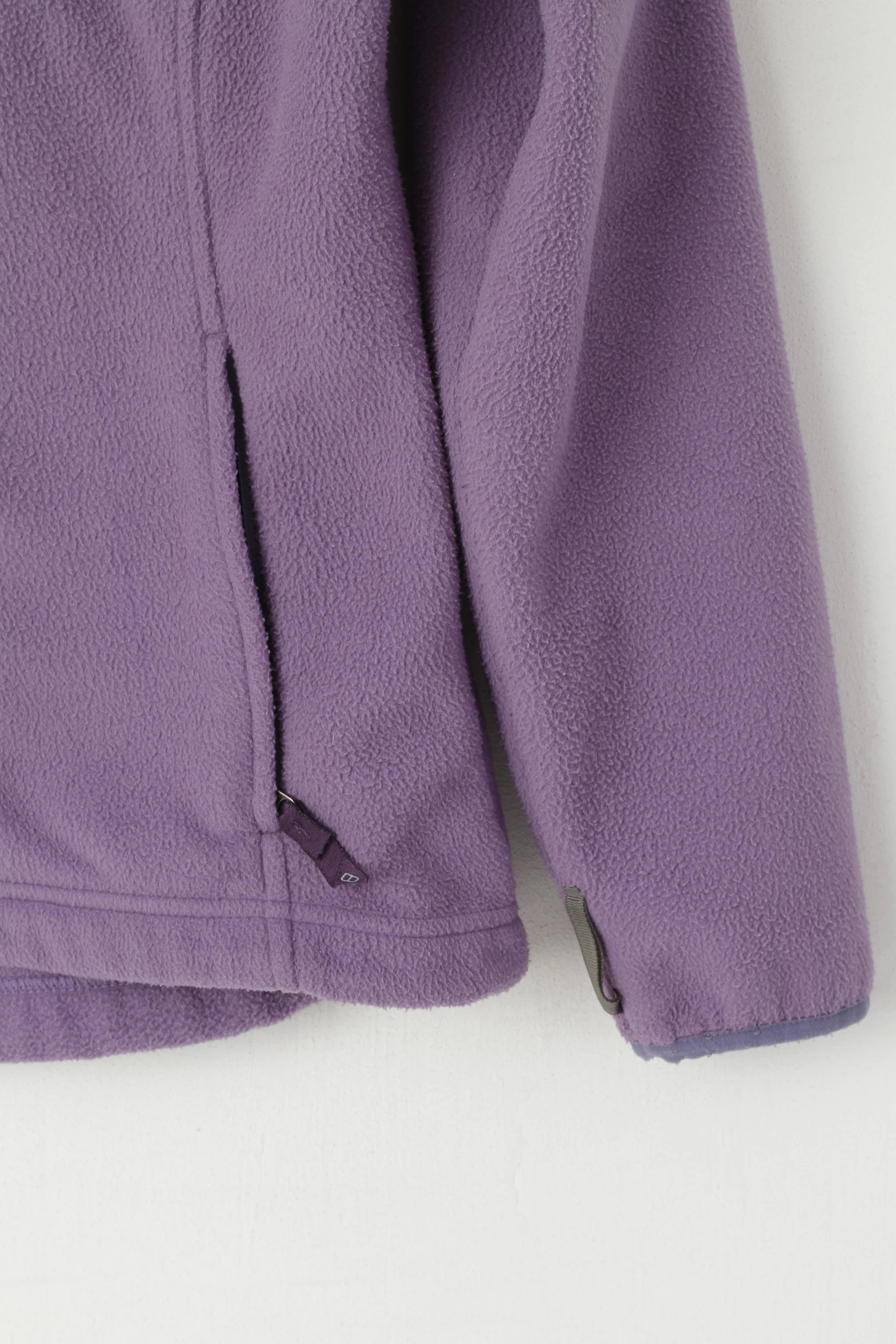 Berghaus Women 10 S Fleece Top Purple Vintage Full Zipper Outdoor Sport Top - Image 3