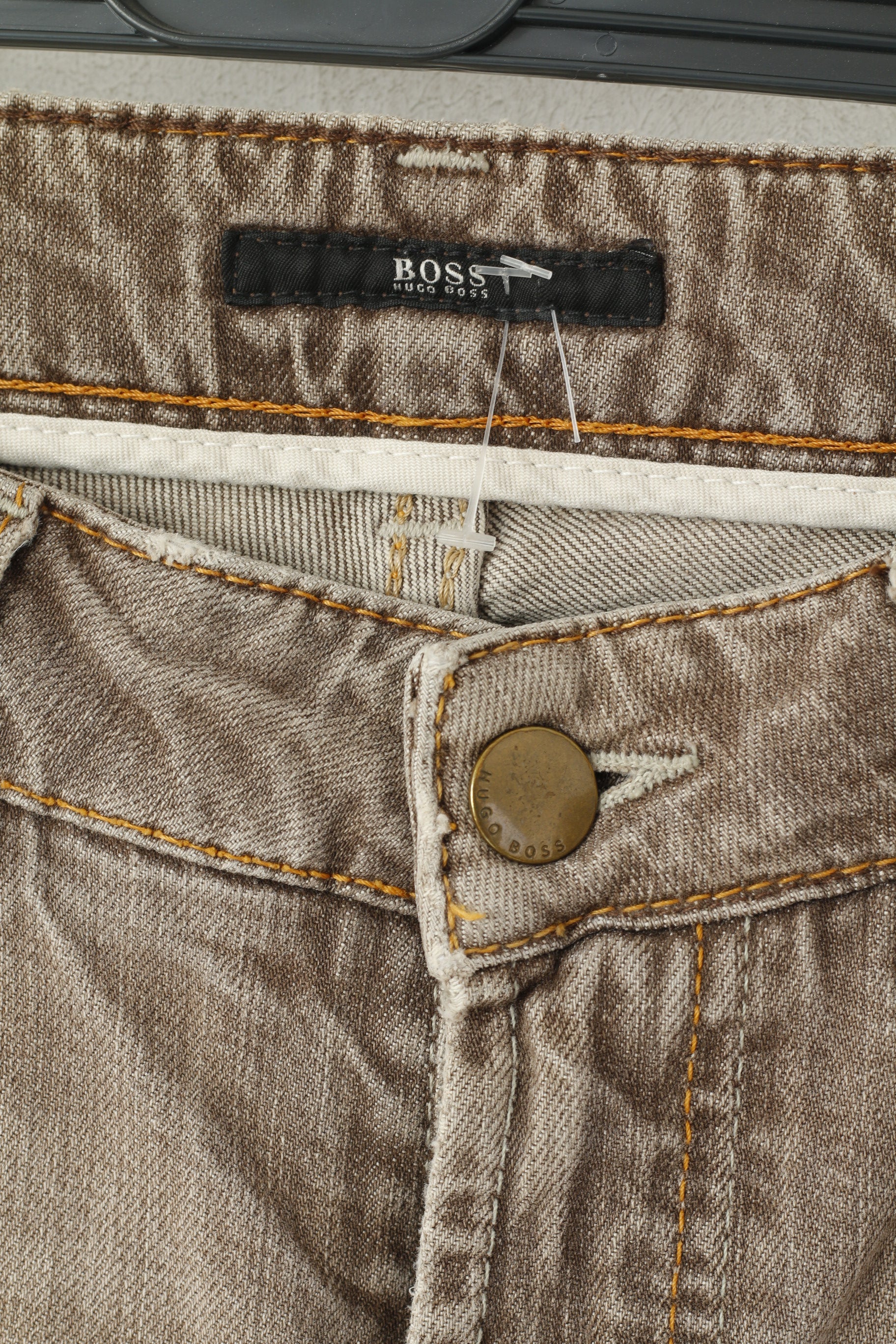 Hugo Boss Women 27 Trousers Brown Jeans Cotton Vintage Denim Pants - Image 3
