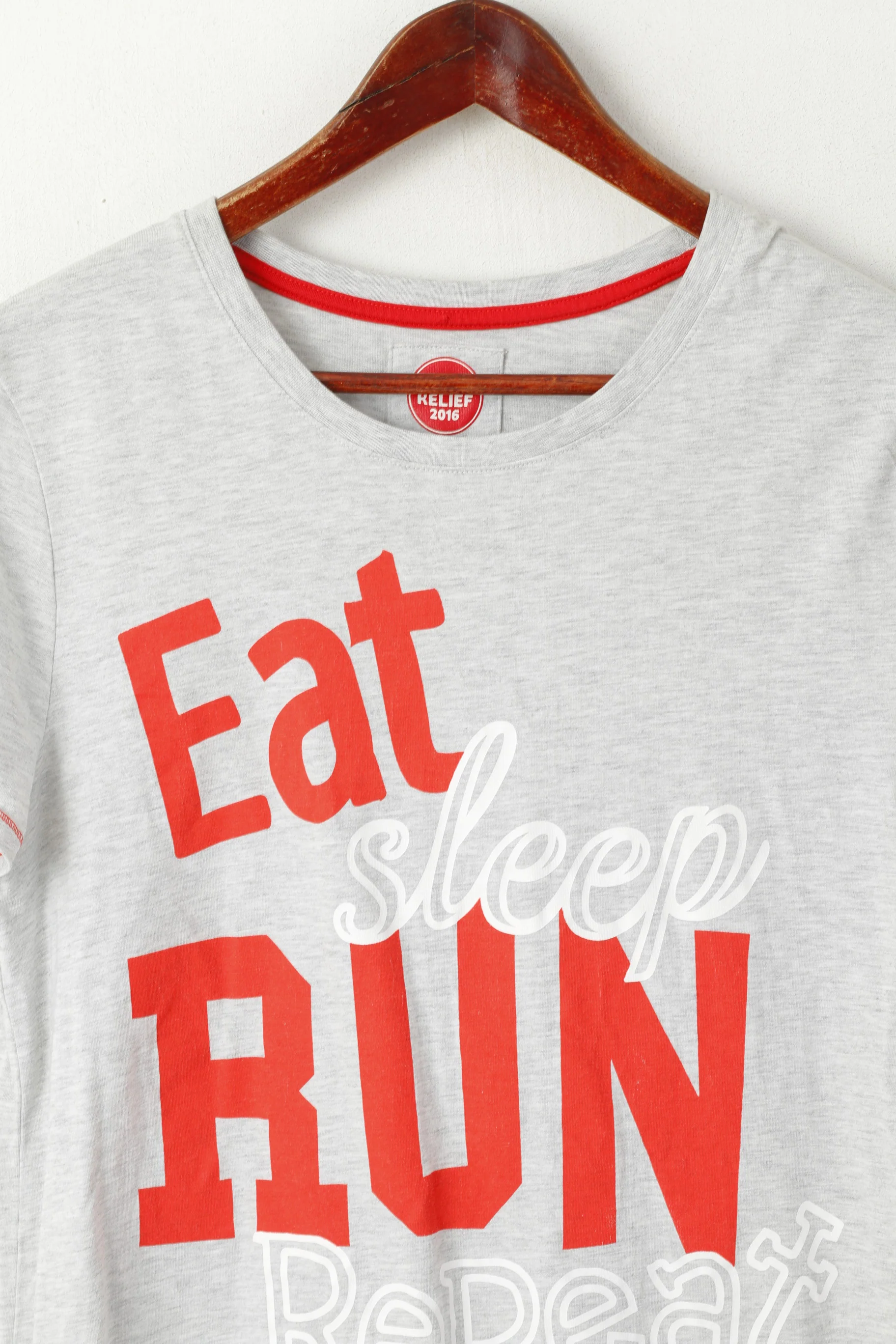 Sport Relief 2016 Women 18 XL Shirt Grey CottonEat Sleep Run Sport Top - Image 2