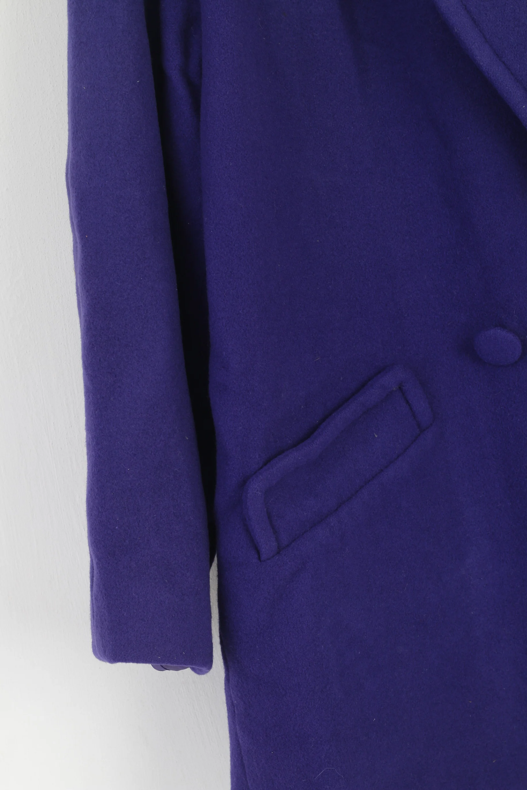 C&A Yessica Women 42 L Jacket Purple Wool Double Breasted Vintage Oversize Coat - Image 3
