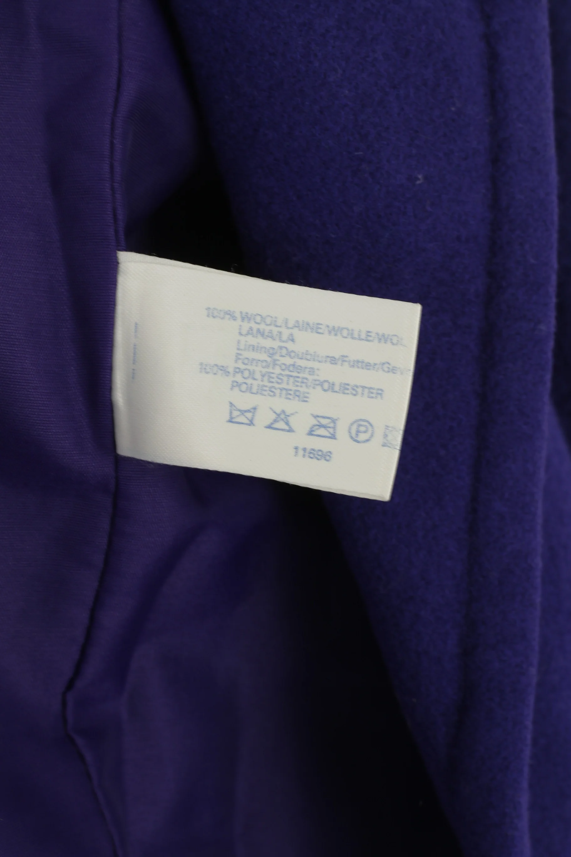 C&A Yessica Women 42 L Jacket Purple Wool Double Breasted Vintage Oversize Coat - Image 6