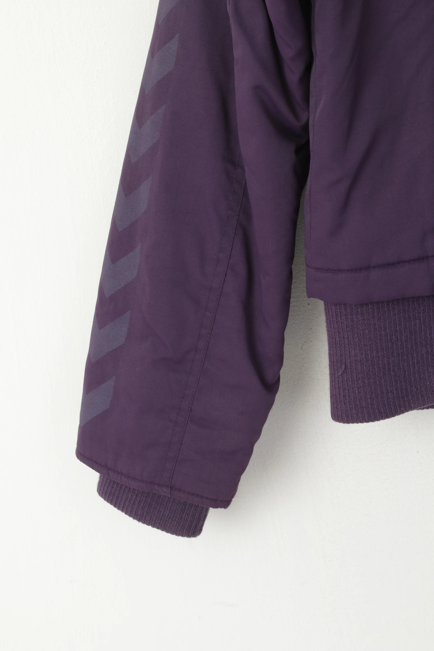 Hummel Youth Girls 176 Jacket Purple Nylon Waterproof Full Zipper Lined Bomber Top - Image 3