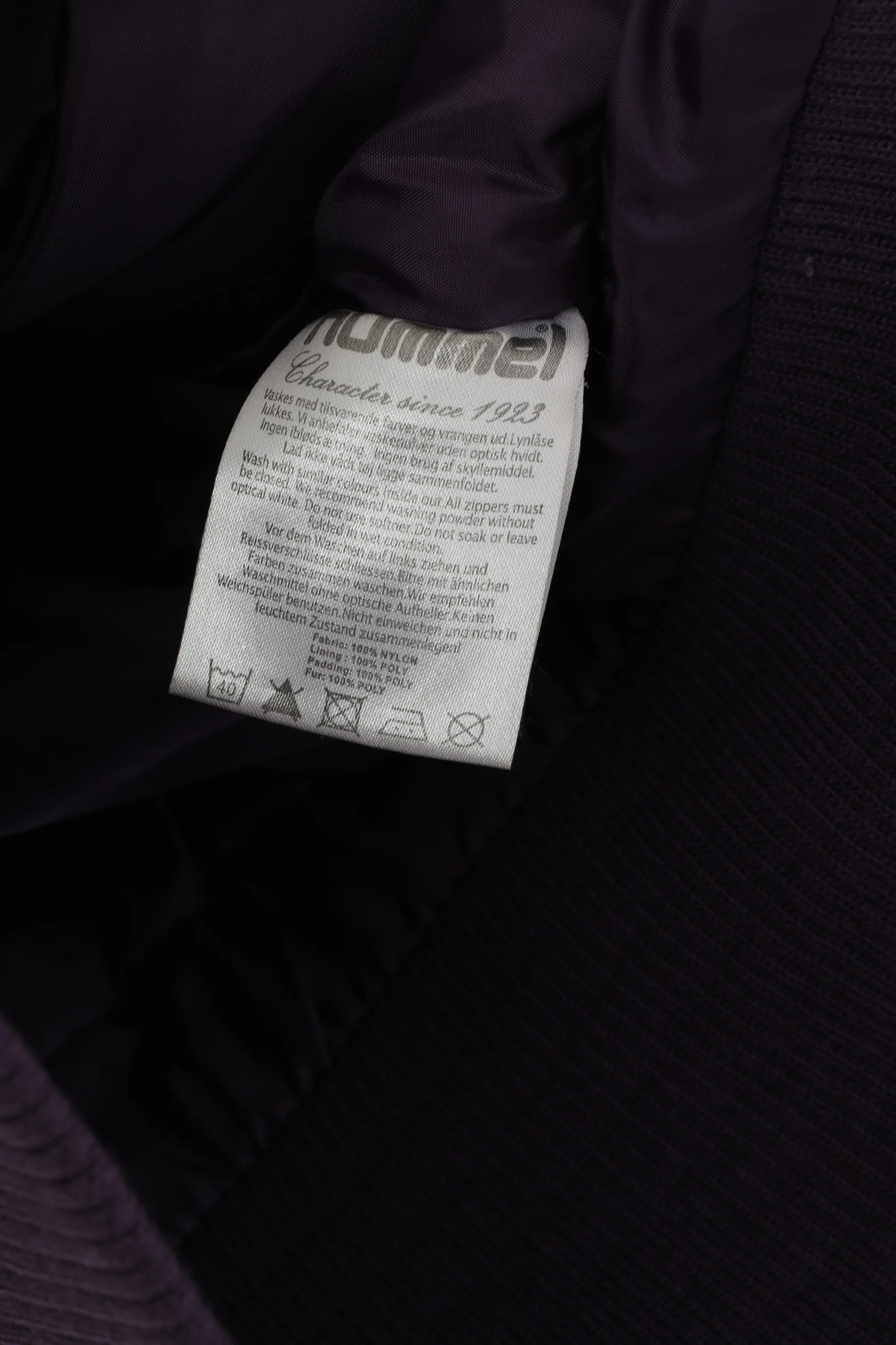 Hummel Youth Girls 176 Jacket Purple Nylon Waterproof Full Zipper Lined Bomber Top - Image 5