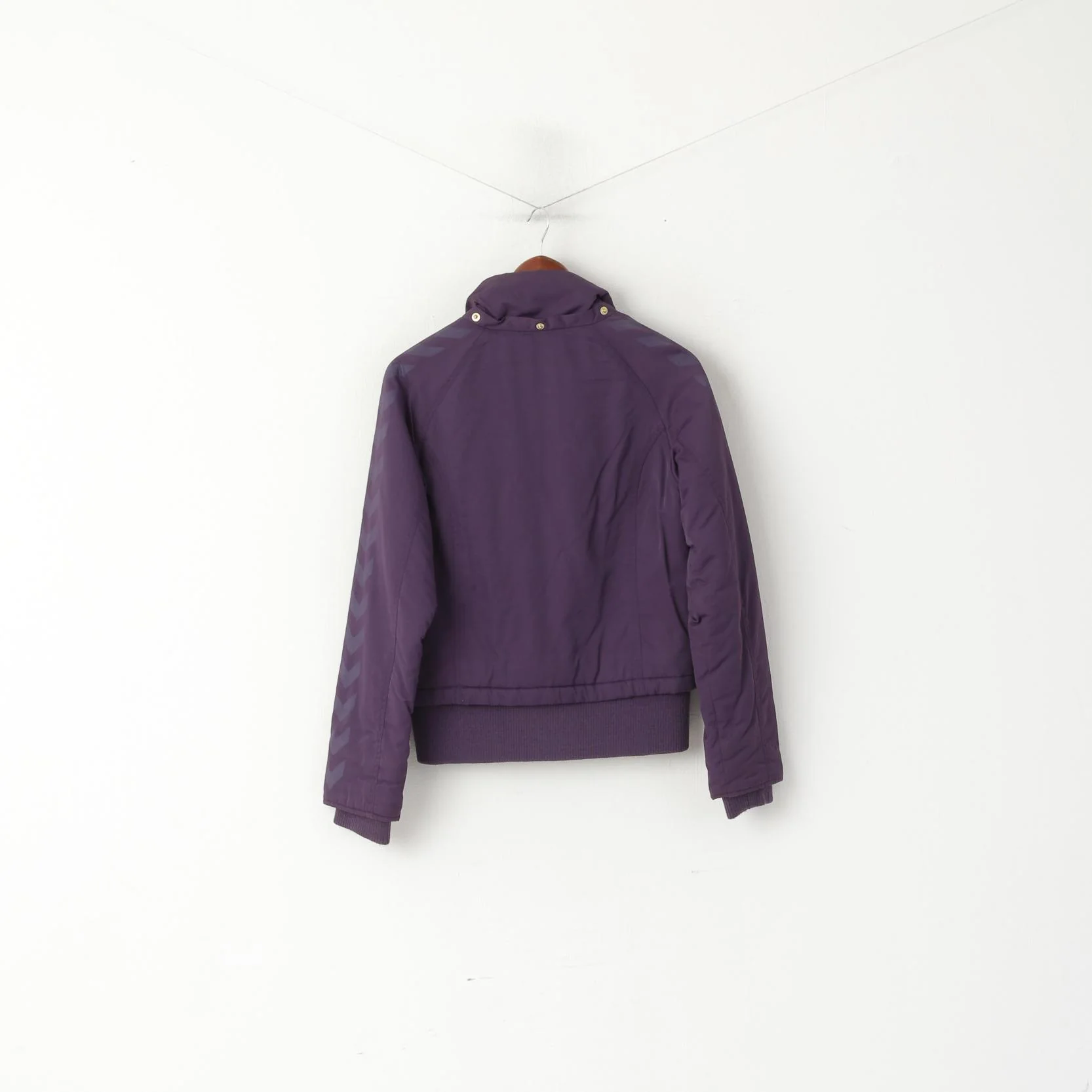 Hummel Youth Girls 176 Jacket Purple Nylon Waterproof Full Zipper Lined Bomber Top - Image 6