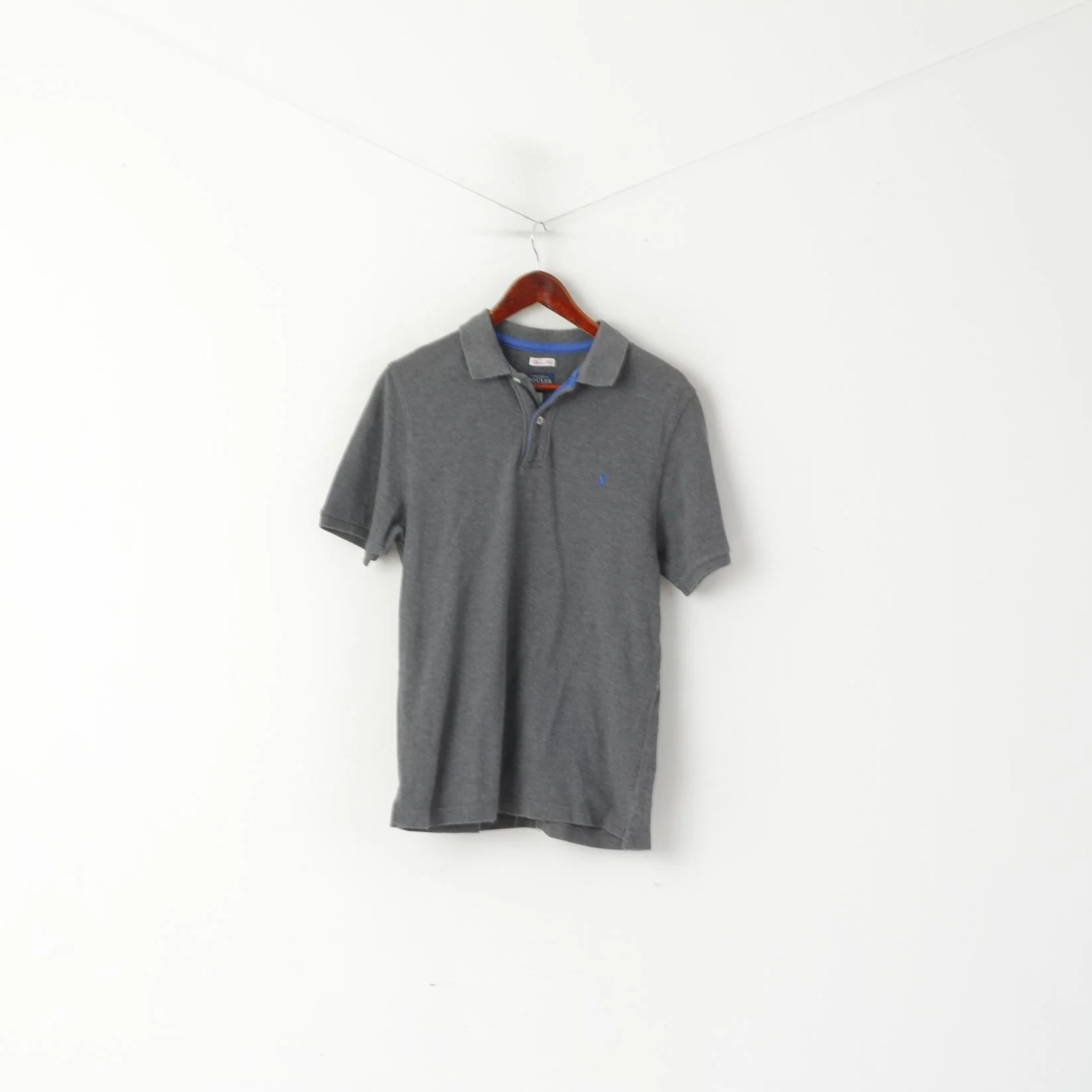 Joules Clothing Men M Polo Shirt Grey Cotton Classic Fit Short Sleeve Plain Top