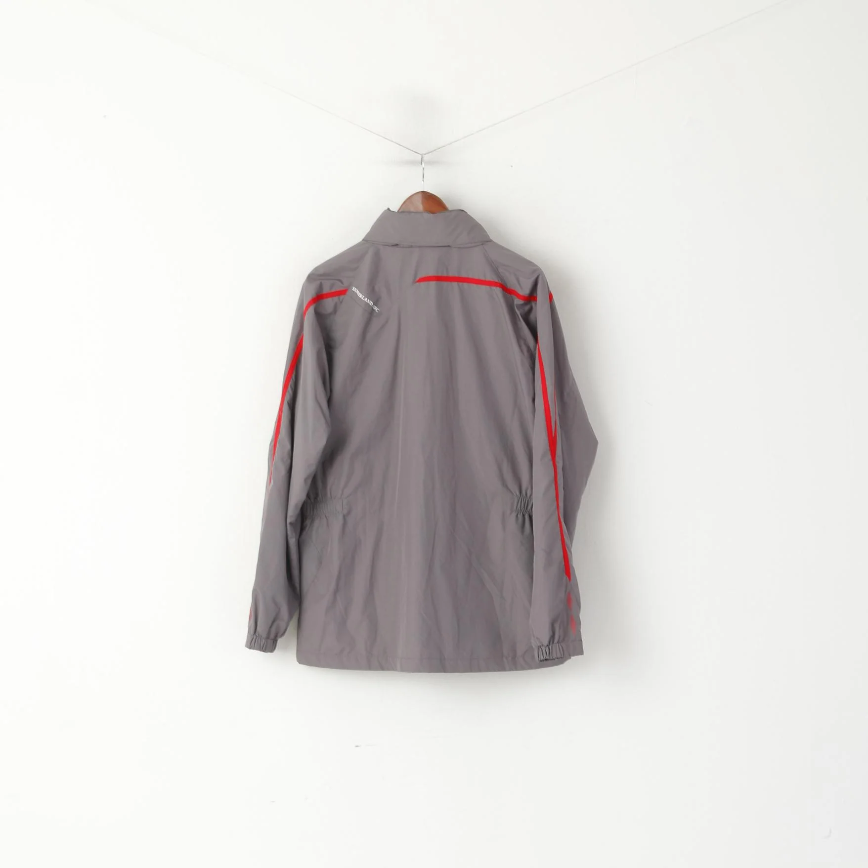 Umbro Sunderland F.C. Men L Jacket Grey Full Zipper Hidden Hood Lightweight Top - Image 6