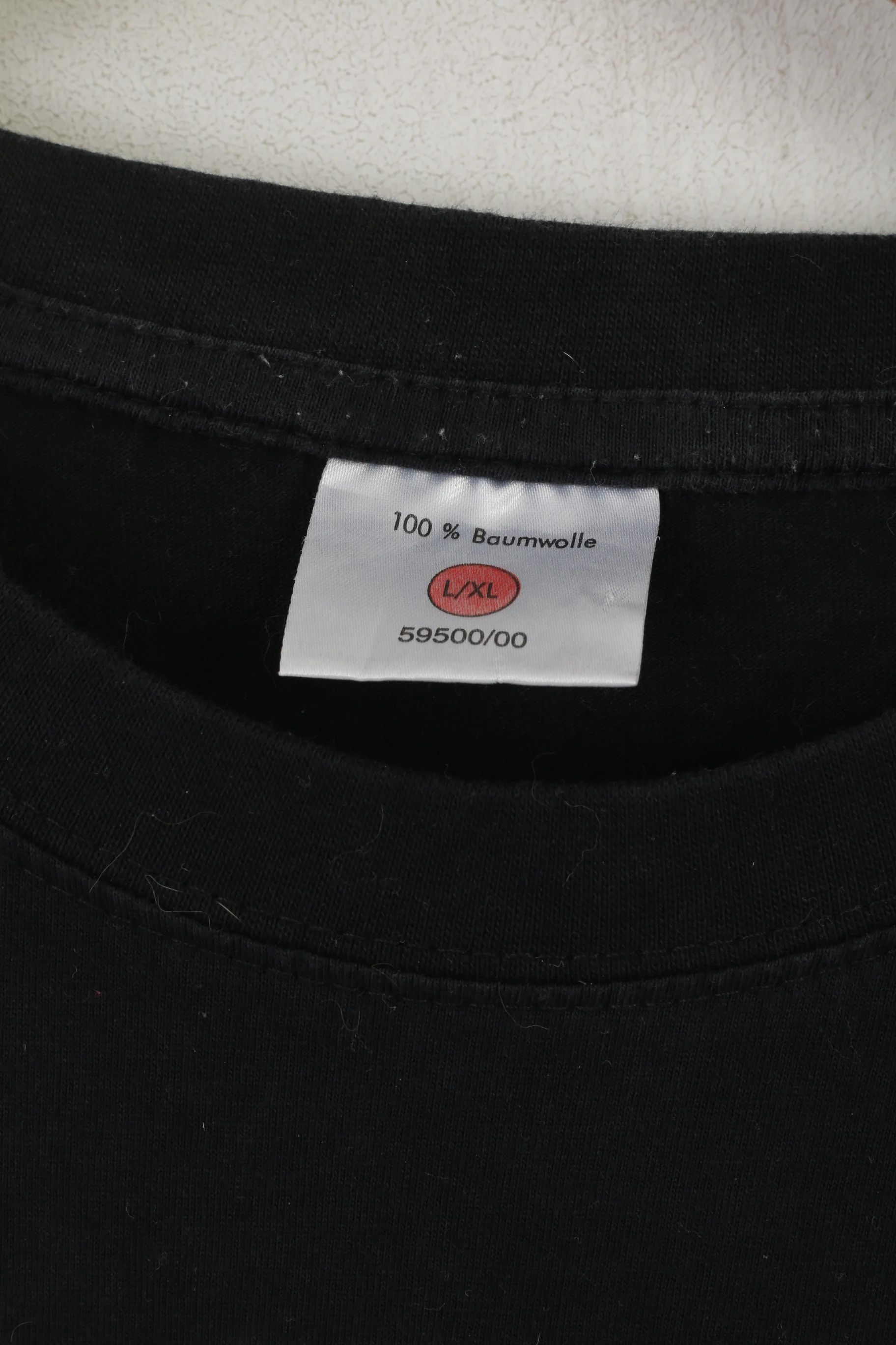 Vintage Men L/XL T- Shirt Black Cotton Graphis Ugga Ugga Crew Neck Top - Image 3