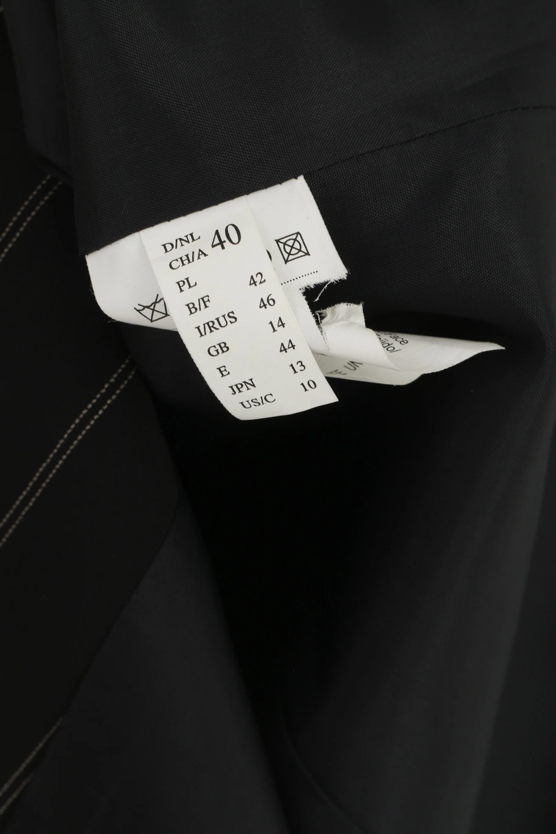 Gerry Weber Women 14 40 Blazer Black Striped Shoulder Pads Classic Jacket - Image 5