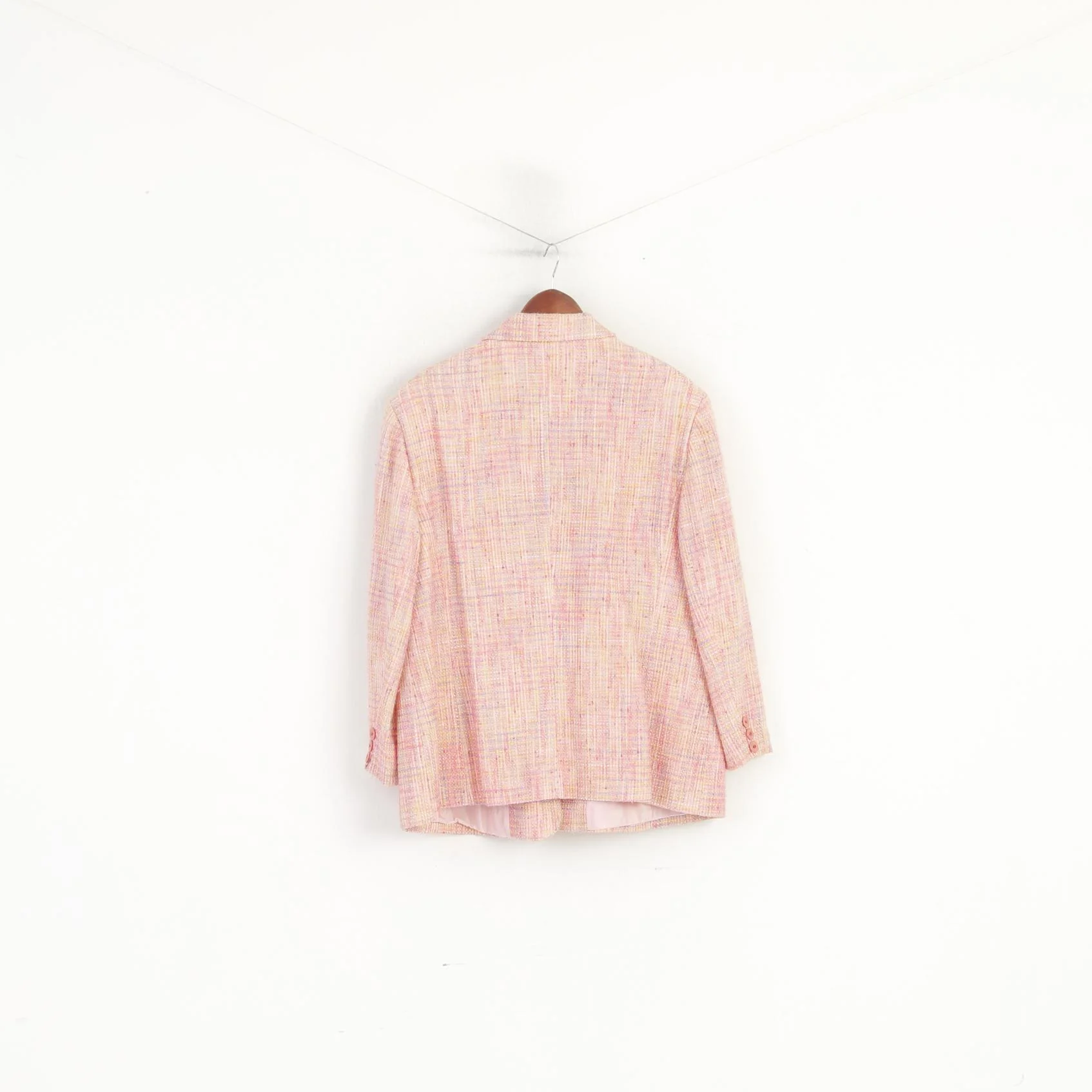 Marcona Women XXL Blazer Pink Pastel Vintage Single Breasted Shoulder Pads Jacket - Image 6