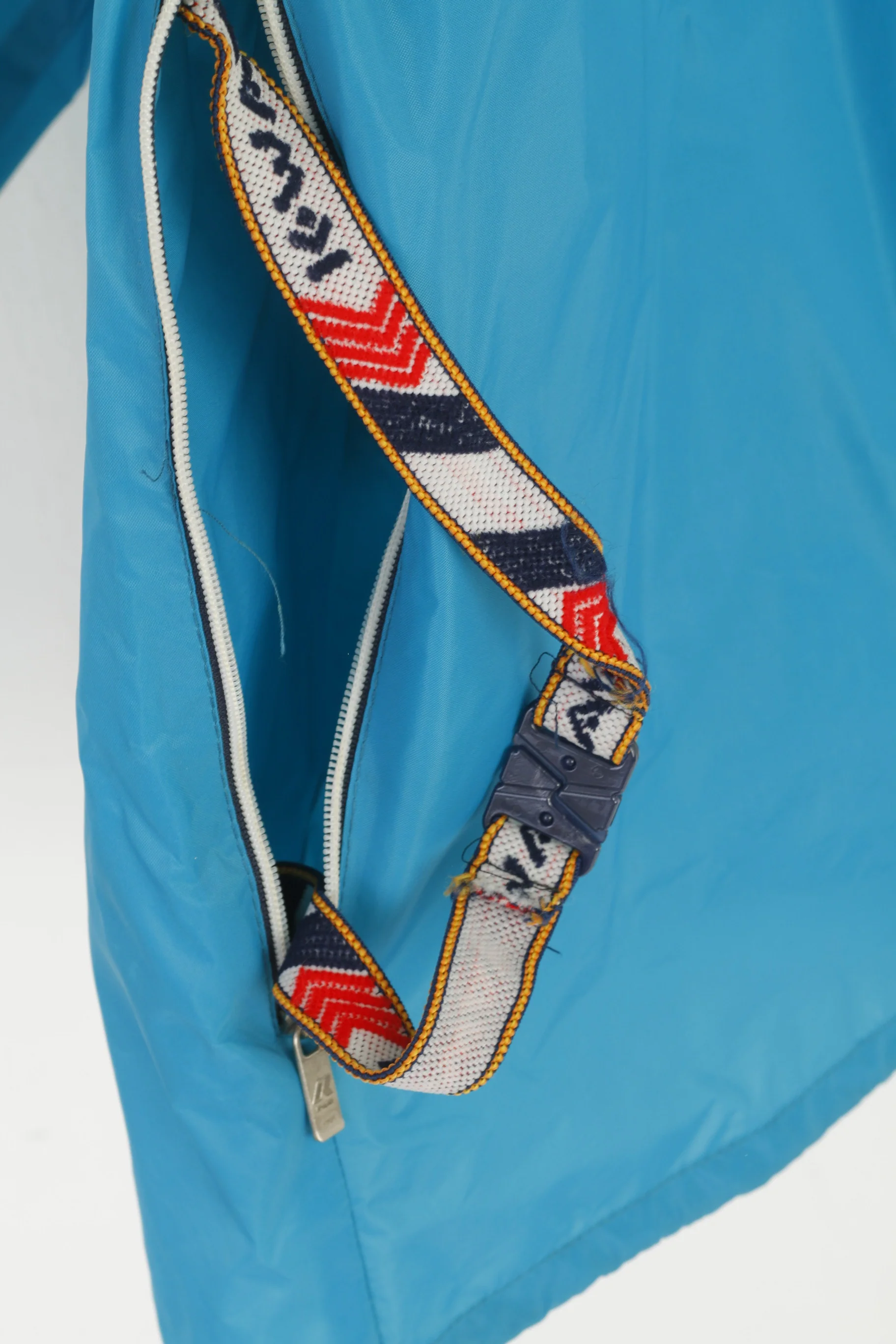 K-Way International Men L Jacket Turquoise Packable Vintage Nylon Waterproof Top - Image 5