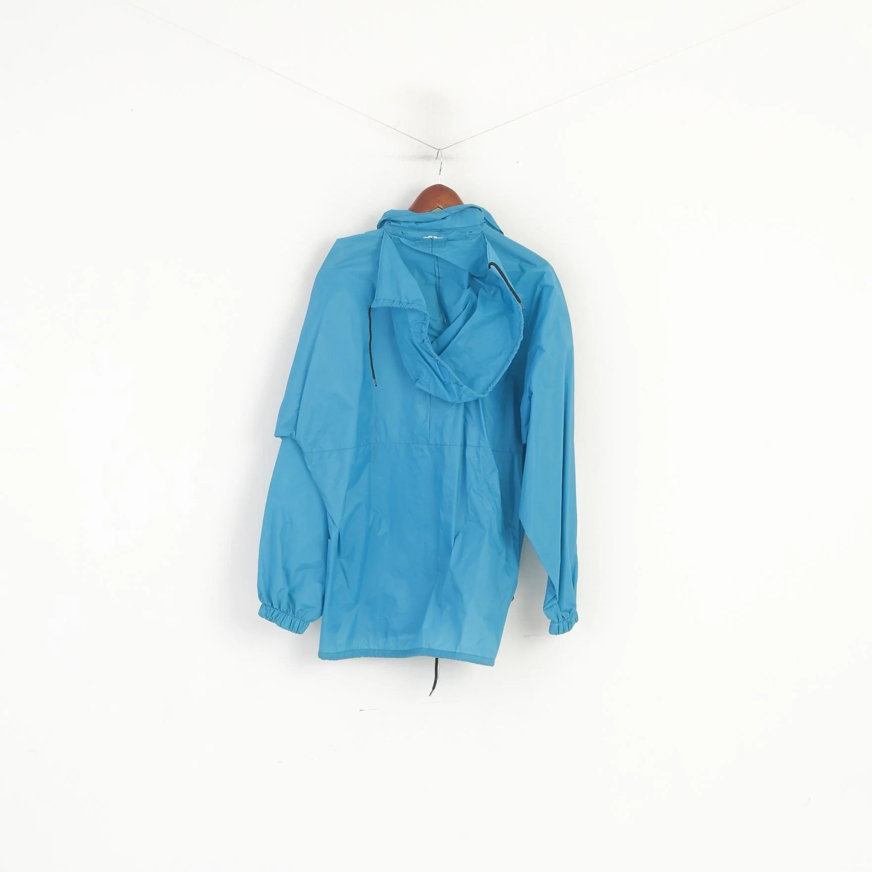 K-Way International Men L Jacket Turquoise Packable Vintage Nylon Waterproof Top - Image 6