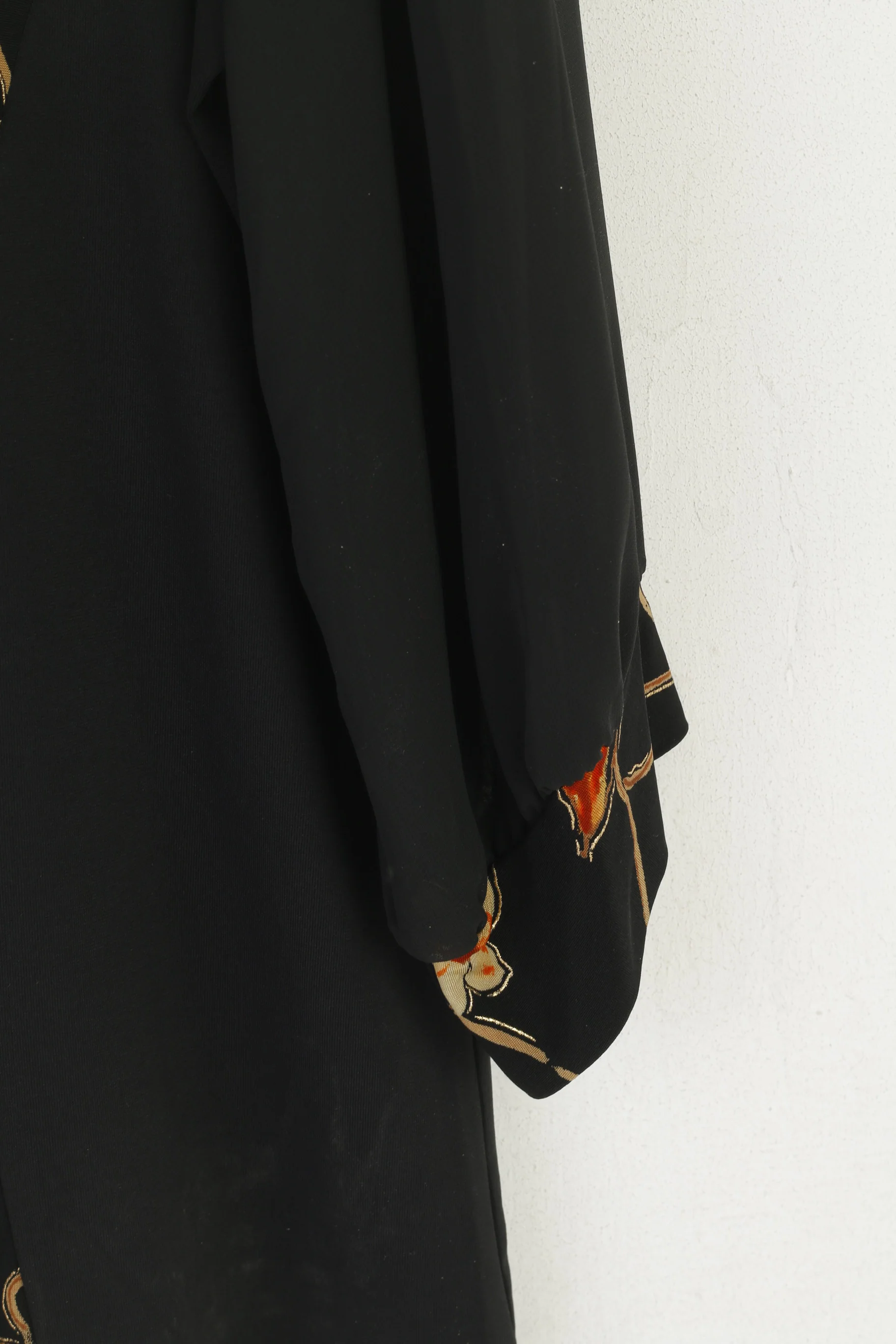 Daxon Women 48/50 20/24 XXL Shirt Black Floral Shoulder Pads France Stretch Blouse - Image 3