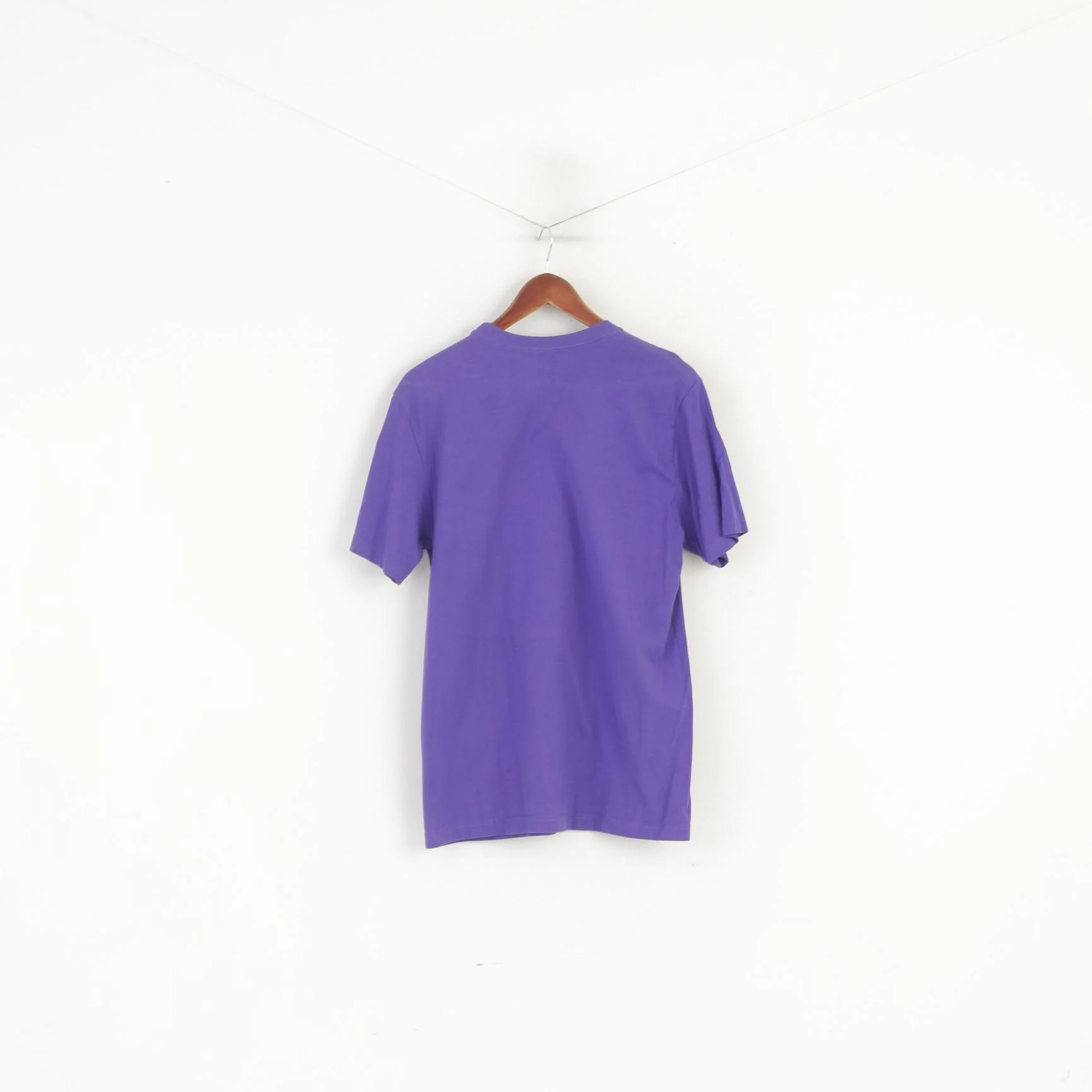 Nike Men L Shirt Purple Cotton Graphic Just Do It Standard Fit Sport Top - Image 6