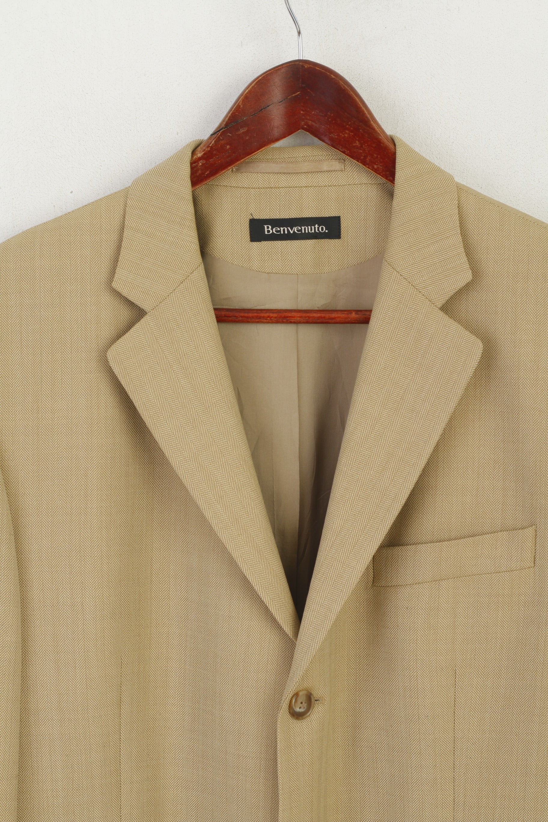 Benvenuto Men 25 40 Blazer Camel Wool Vintage Single Breasted Jacket - Image 2