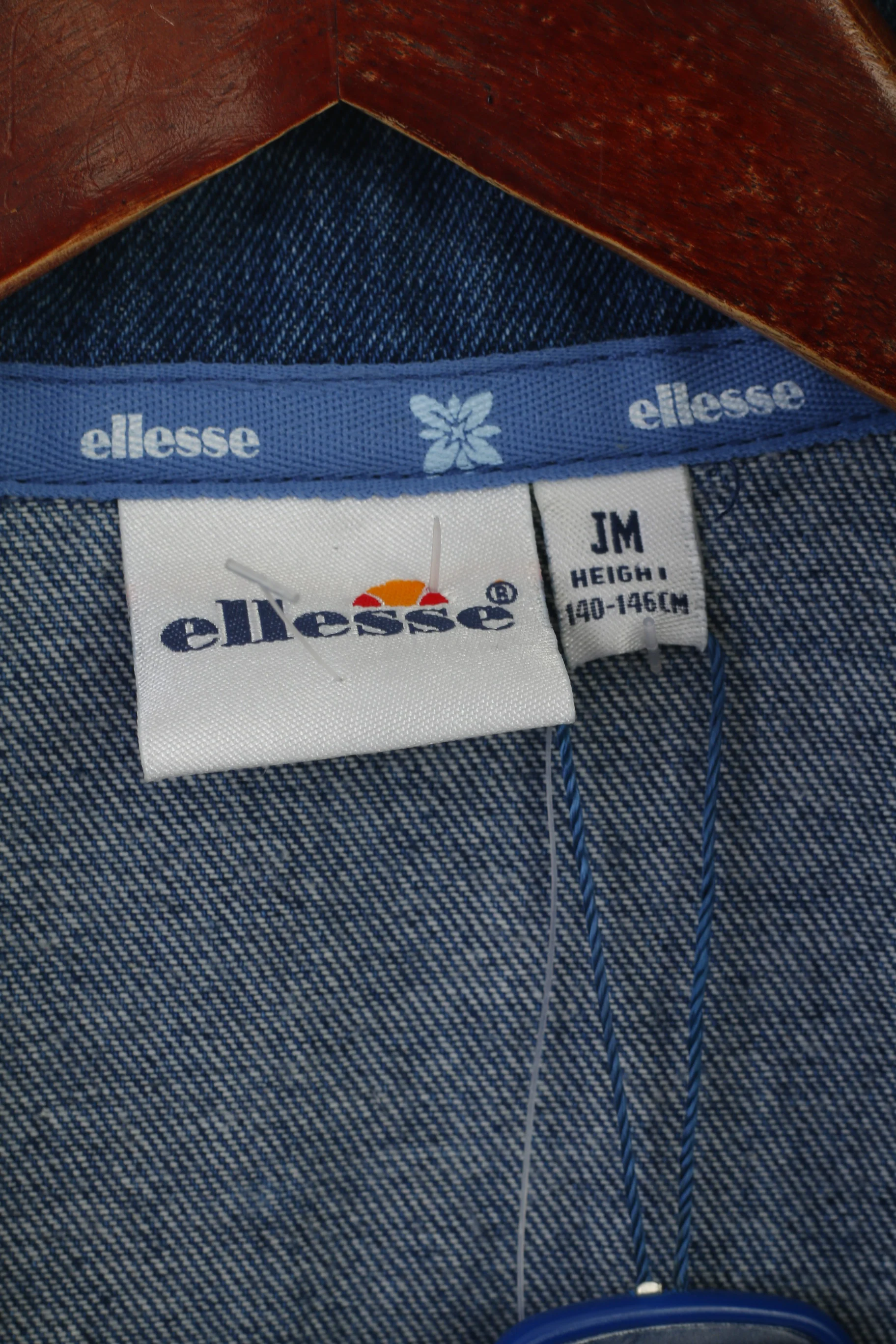 New Ellesse Grils JM 140-146 Denim Jacket Blue Cotton Full Zipper Top - Image 4