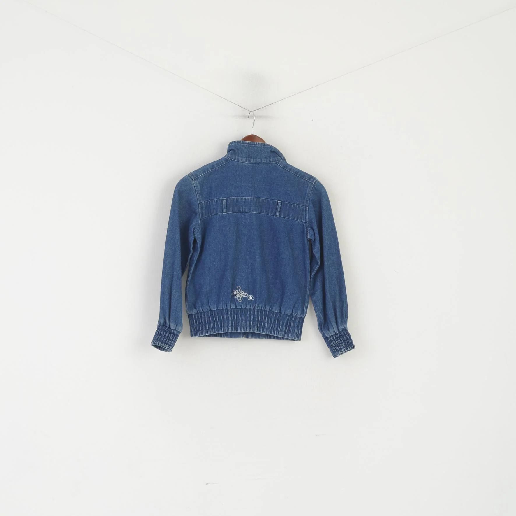 New Ellesse Grils JM 140-146 Denim Jacket Blue Cotton Full Zipper Top - Image 6