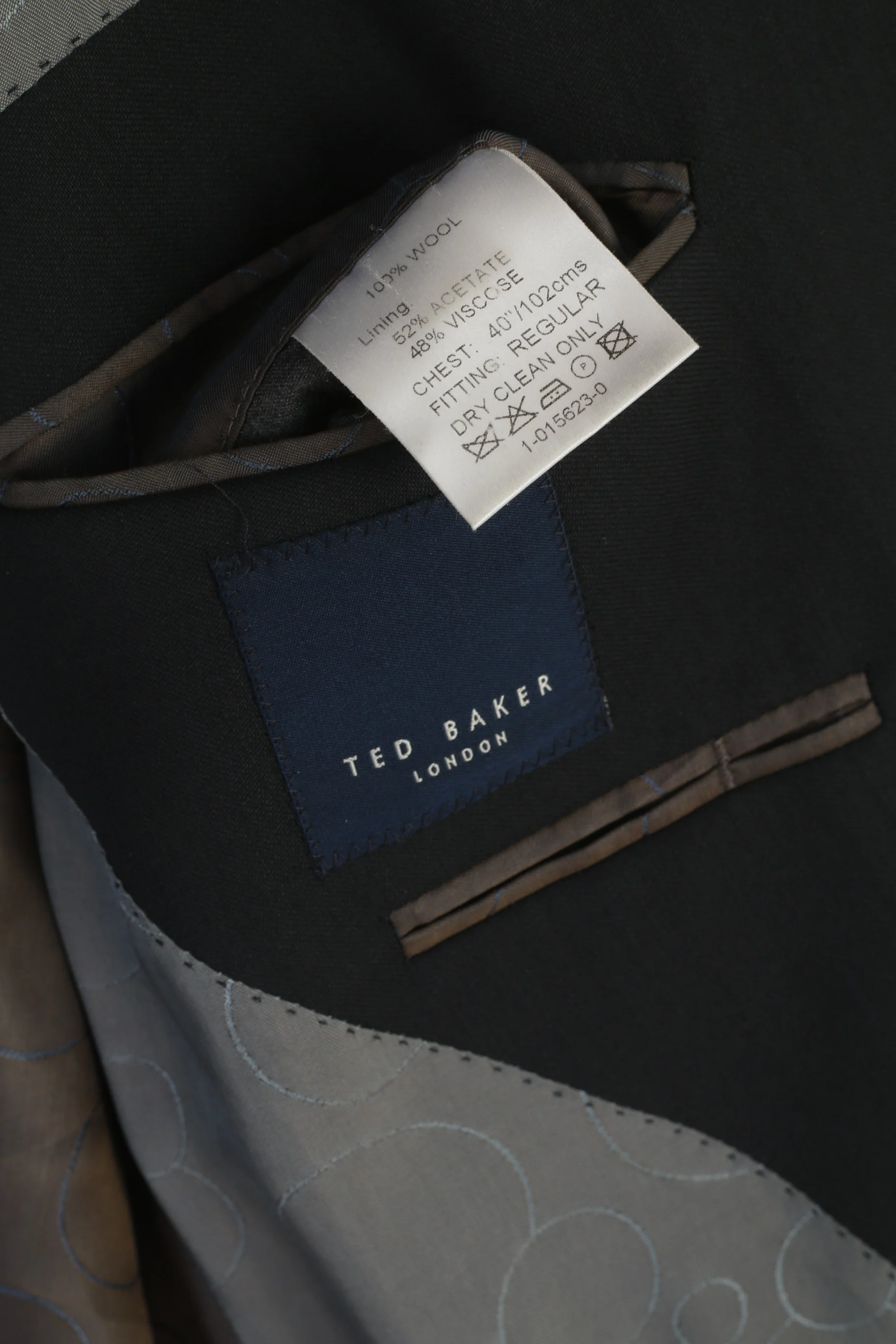 Ted Baker London Men 40 102 Blazer Navy Wool Single Breasted Shoulder Pads Jacket - Image 4