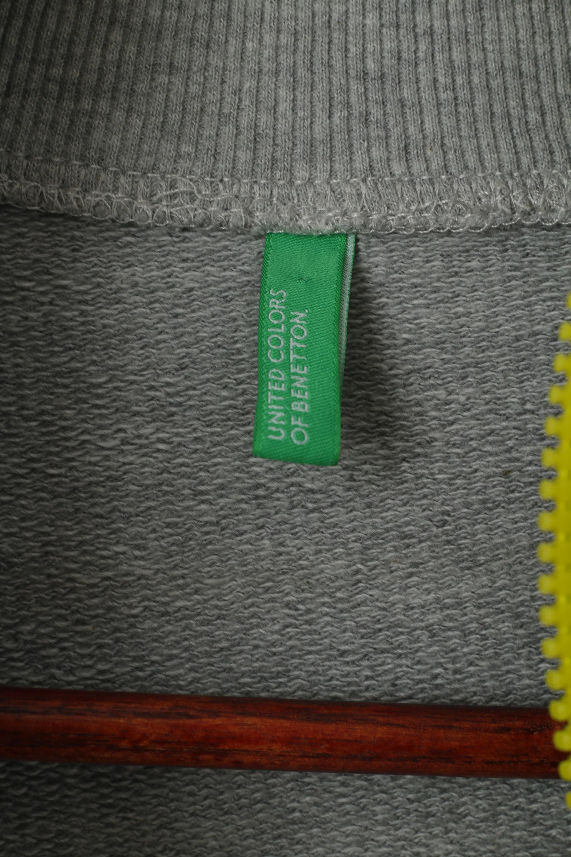 United Colors Of Benetton Youth 11 - 12 age 160 Sweatshirt Grey Girls Cotton Zip Up Italy Top - Image 4