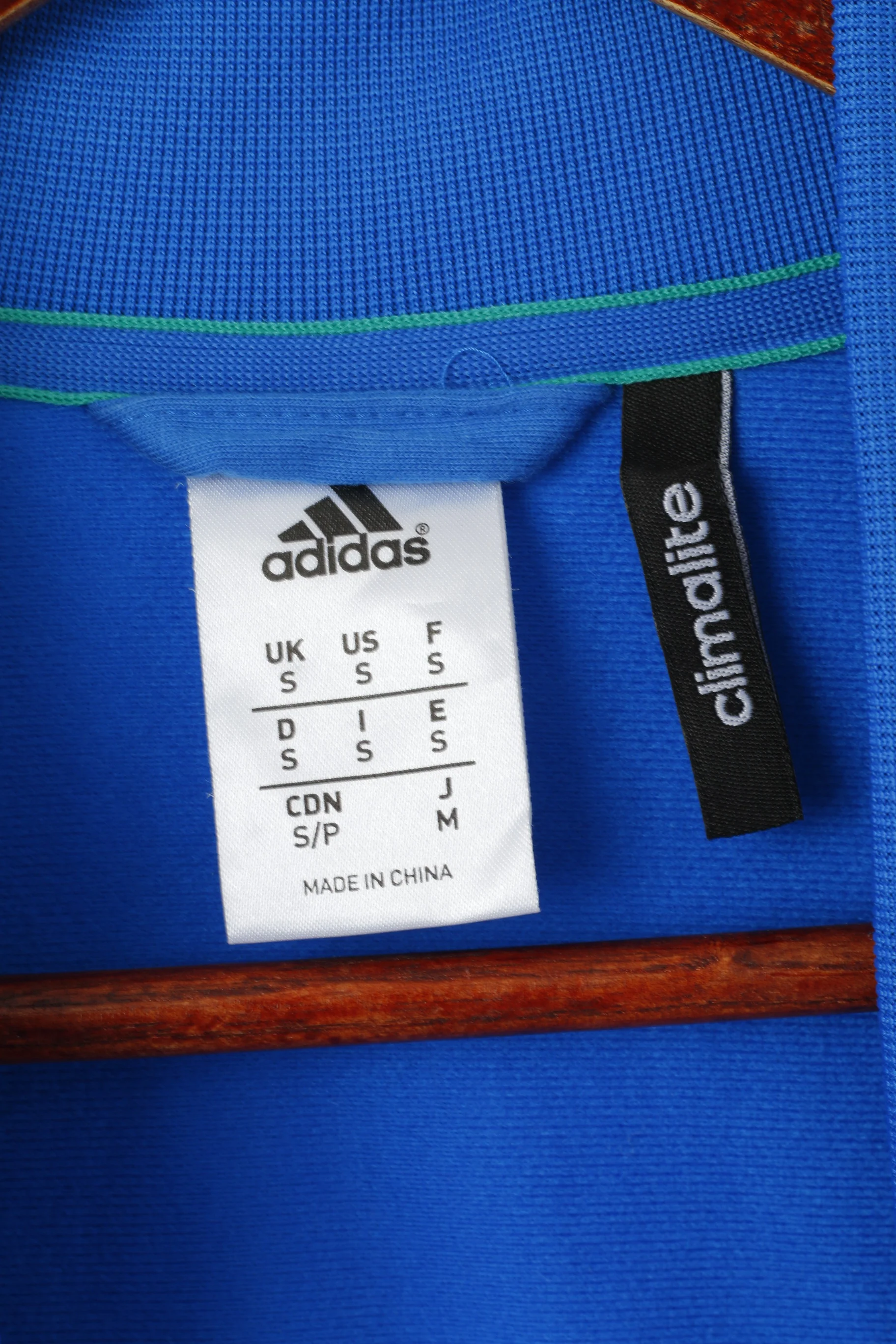 Adidas Men S Sweatshirt Blue Shiny Climalite Full Zipper Activewear Track Top - Image 4