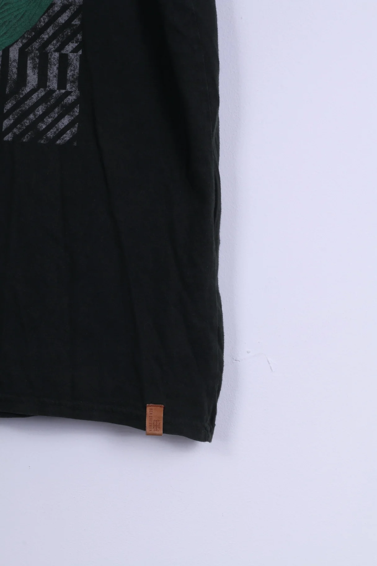 Ben Sherman Men M T-Shirt Dark Green Cotton Printed Graphic Top - Image 3