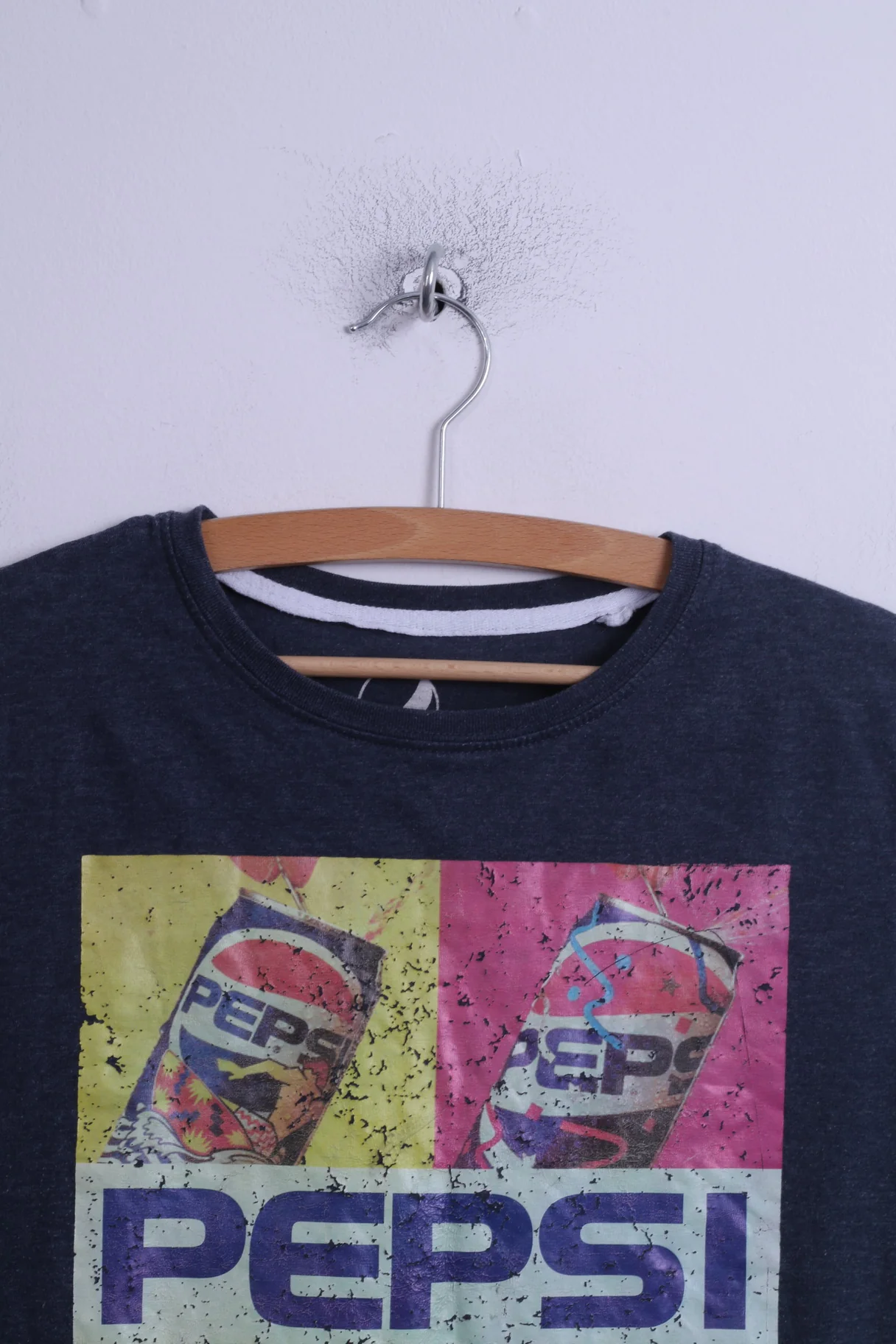 PEPSI Womens S T-Shirt Blue Cotton Crew Neck PEPSI Graphic Long Top - Image 2