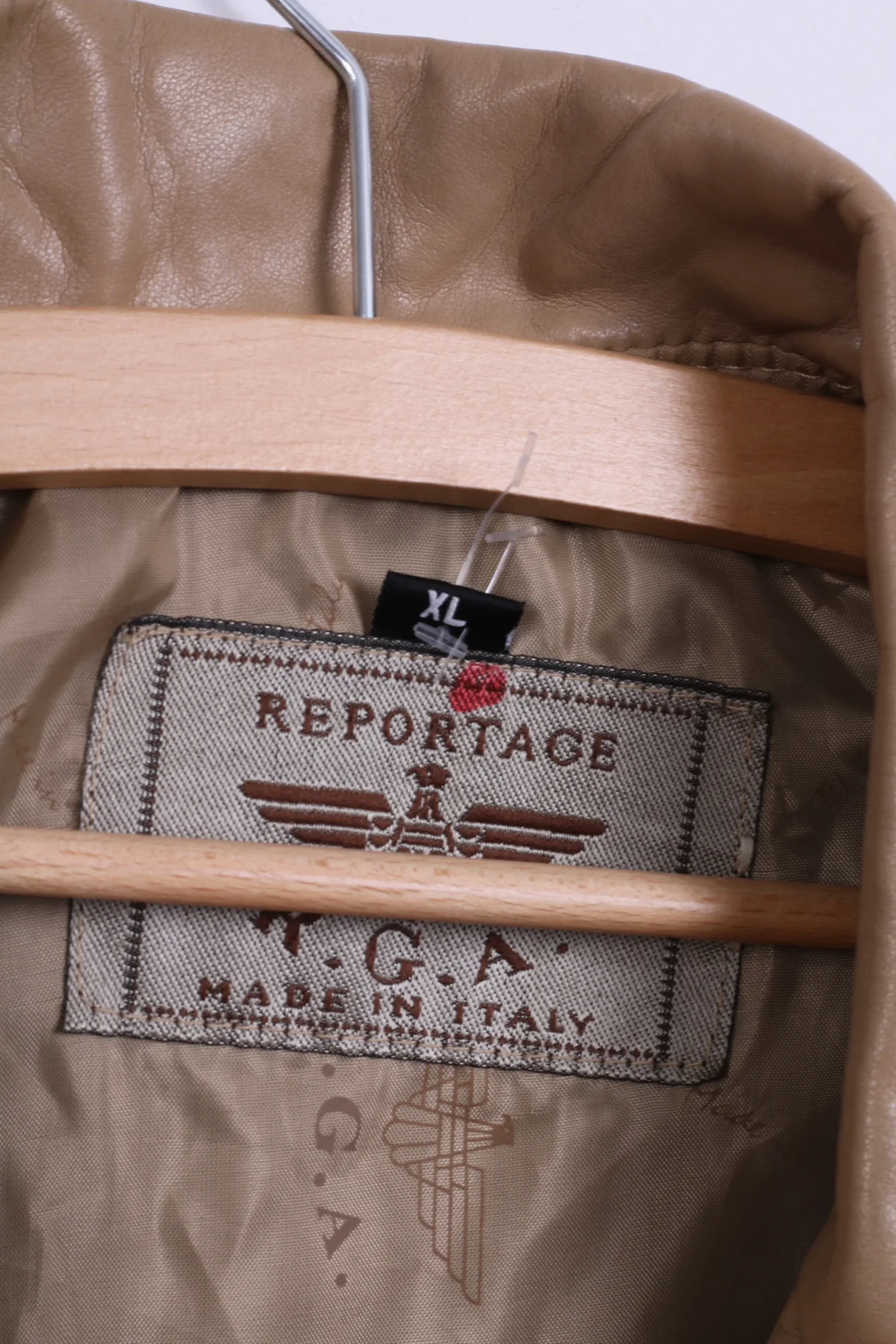 New Reportage RGA Mens XL Jacket Camel Single Breasted Italy - Image 5