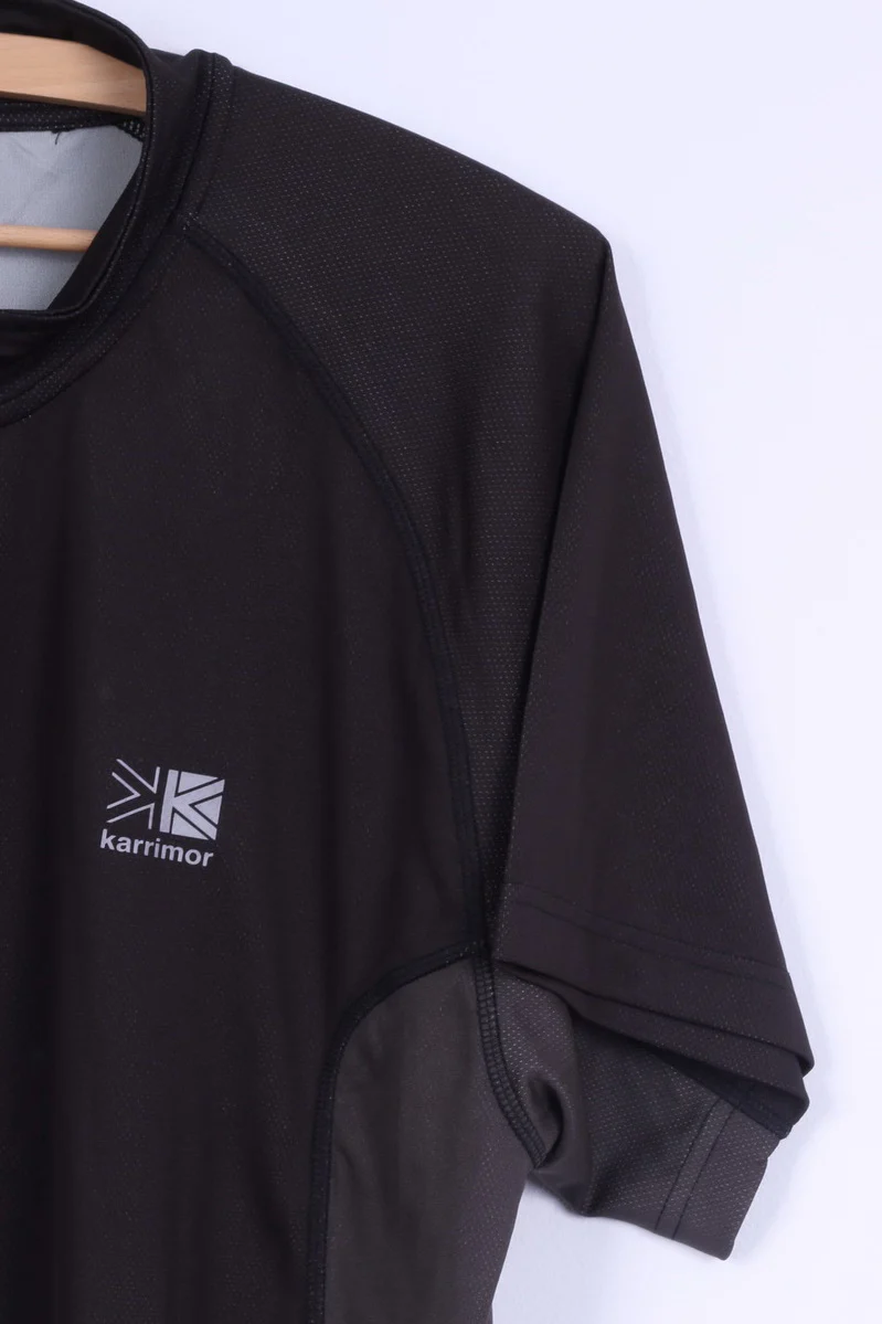 Karrimor Mens 3XL Shirt Black Run Zip Neck Stretch Top - Image 3