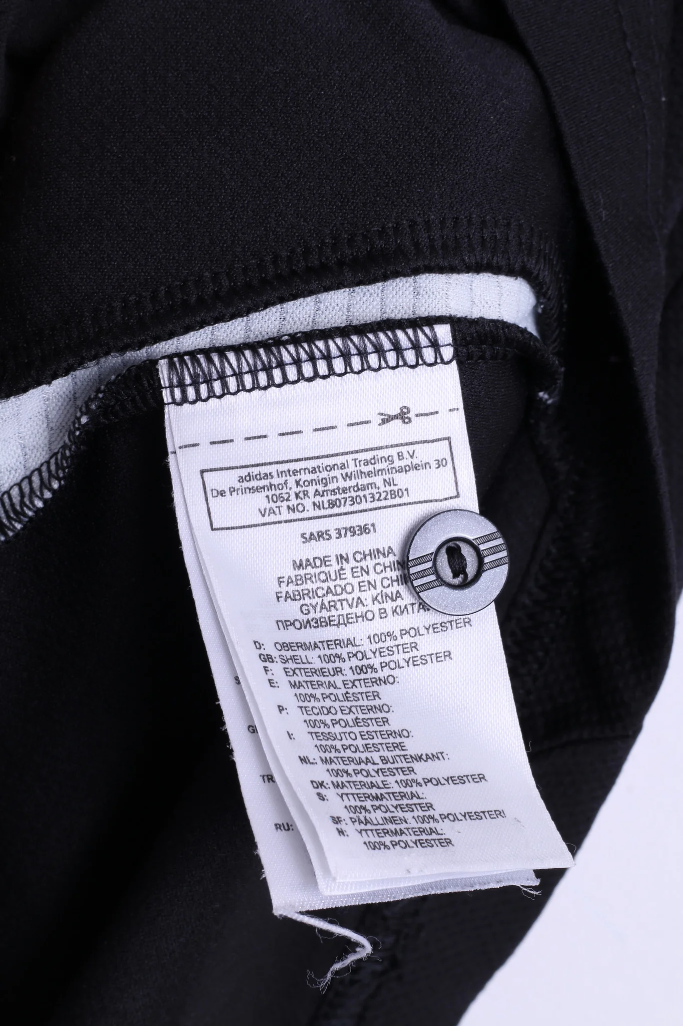 Adidas Mens M Polo Shirt Black Top Team Sportia Simrishamn - Image 6