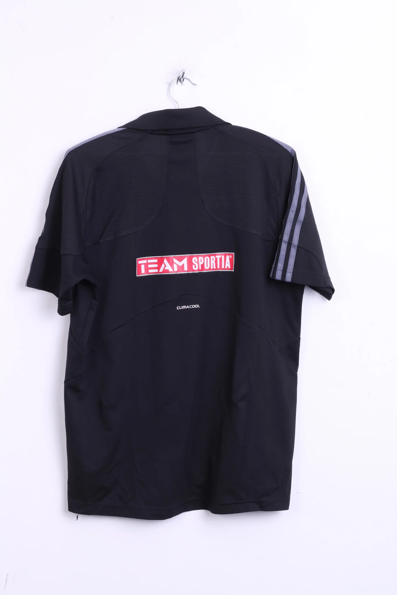 Adidas Mens M Polo Shirt Black Top Team Sportia Simrishamn - Image 7